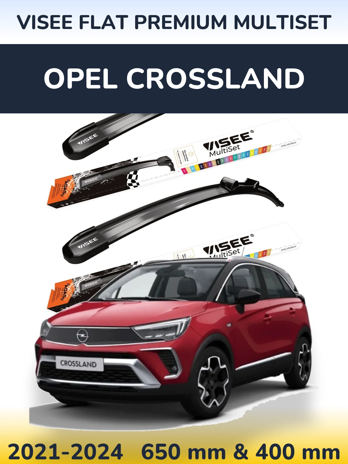 Ștergătoare VISEE FLAT PREMIUM MultiSet pentru Opel Crossland