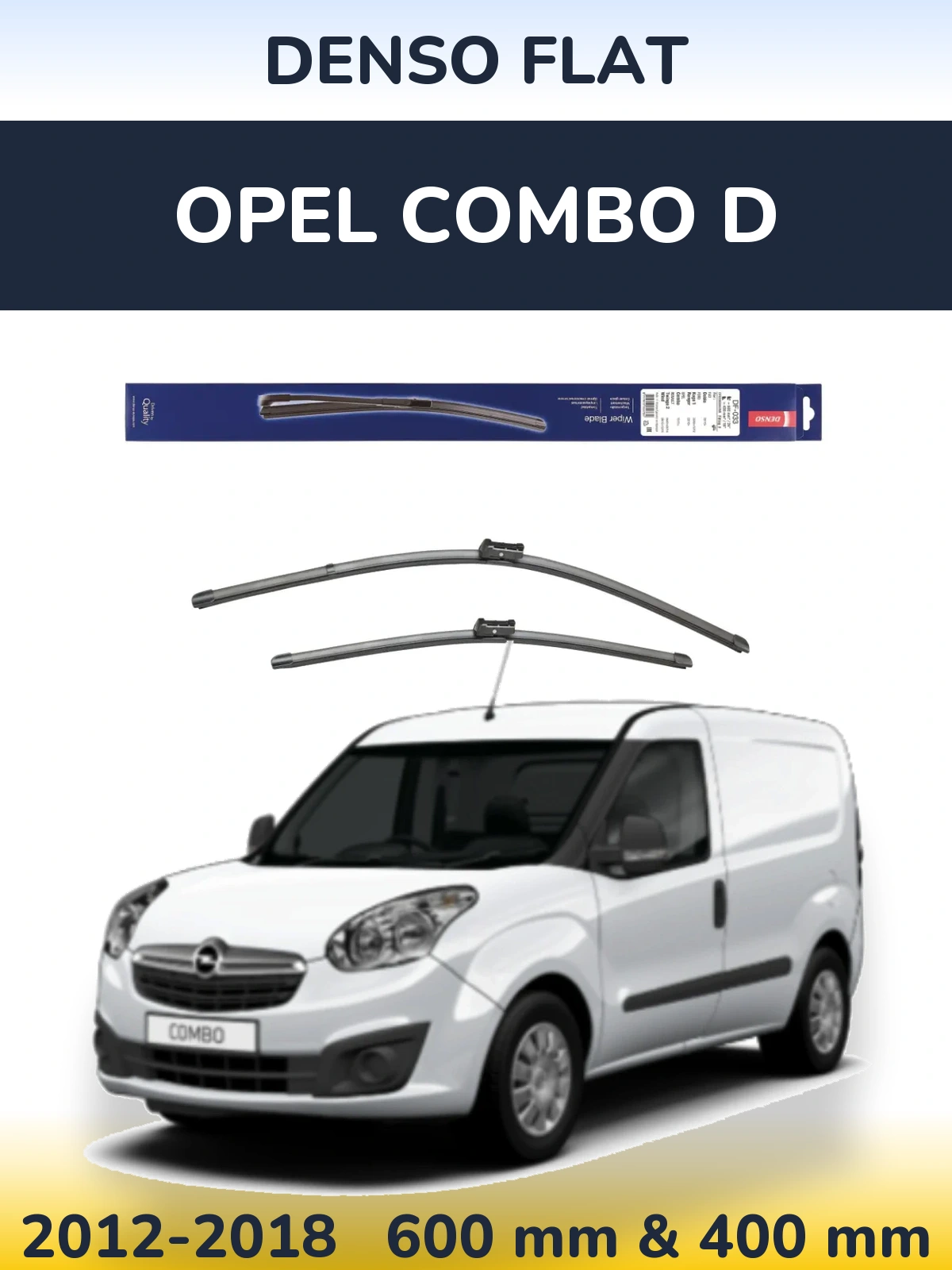 Комплект передних дворников Denso Flat 600 & 400 мм для Opel Combo D 2012-2018