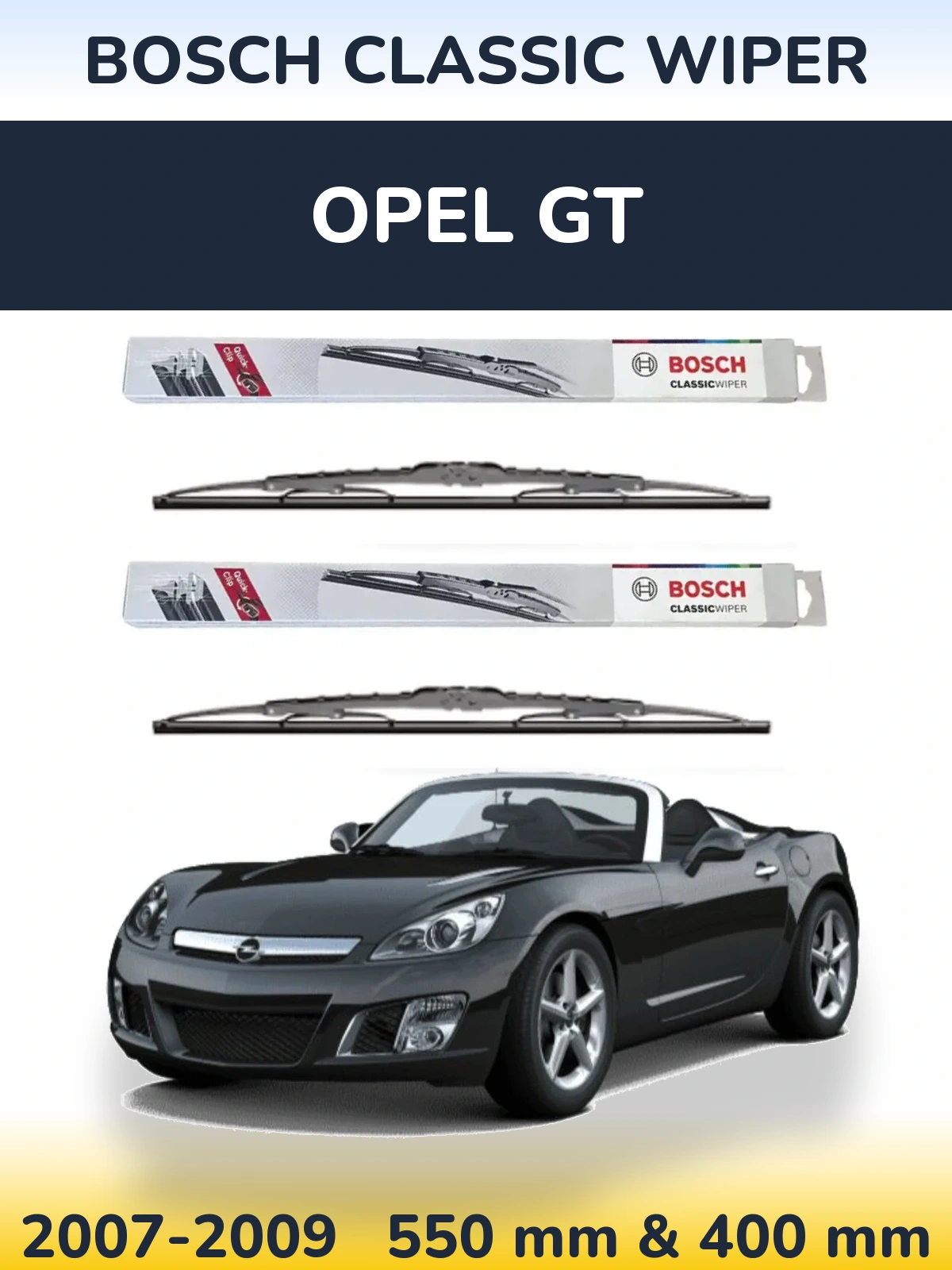 Ștergătoare BOSCH Classic Wiper pentru Opel GT