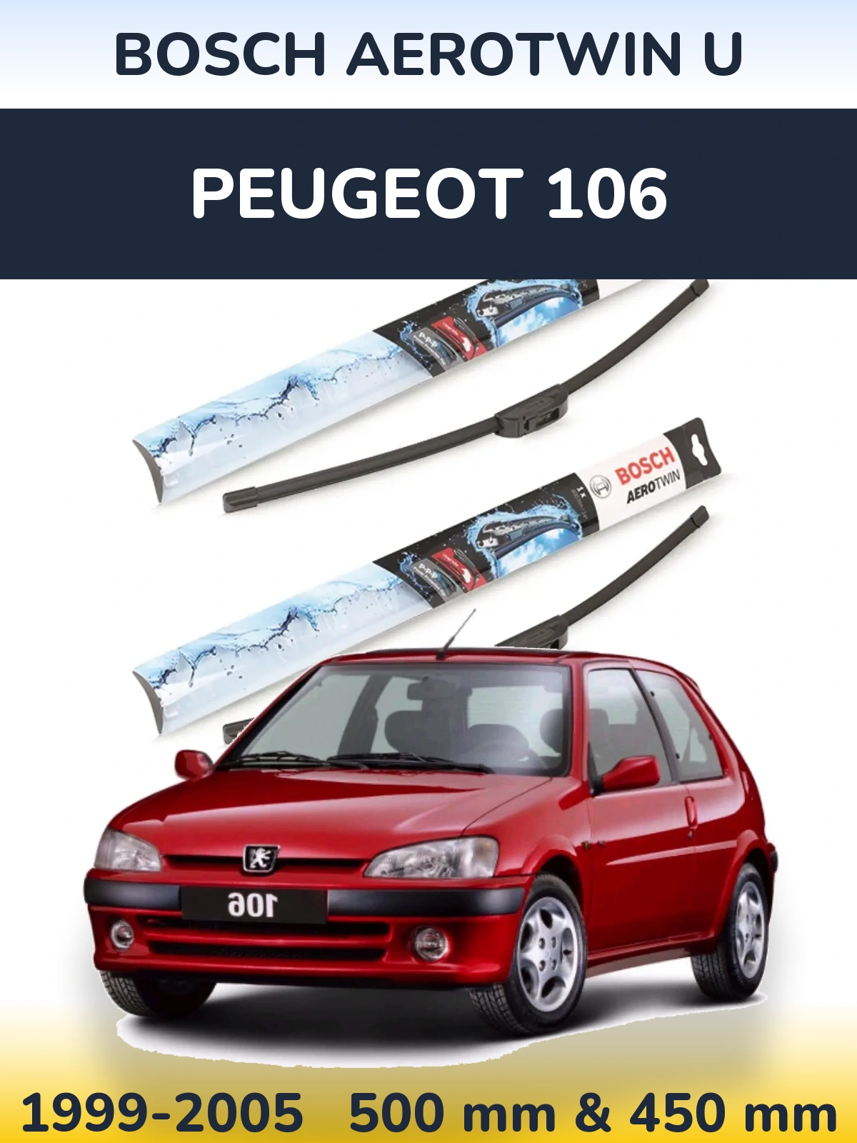 Ștergătoare BOSCH AeroTwin U pentru Peugeot 106