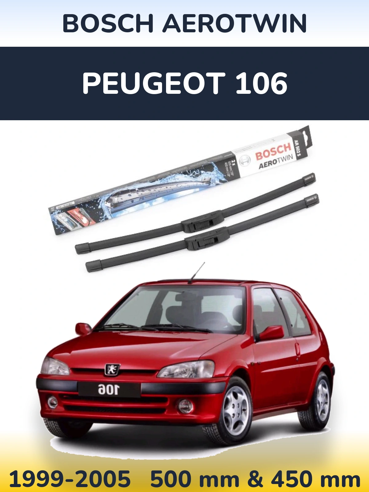 Ștergătoare BOSCH AeroTwin pentru Peugeot 106