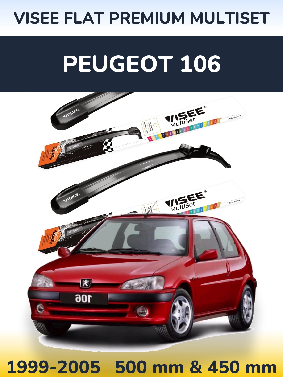 Ștergătoare VISEE FLAT PREMIUM MultiSet pentru Peugeot 106