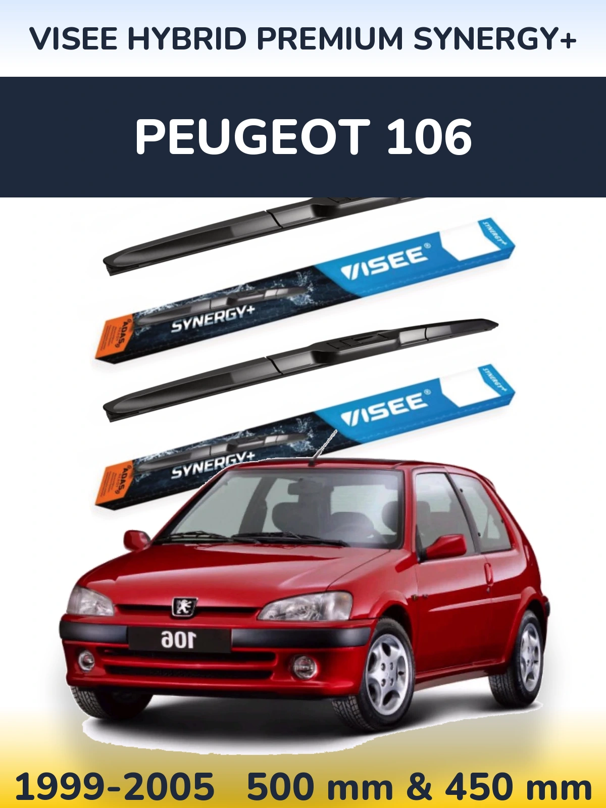 Ștergătoare VISEE HYBRID PREMIUM SYNERGY+ pentru Peugeot 106