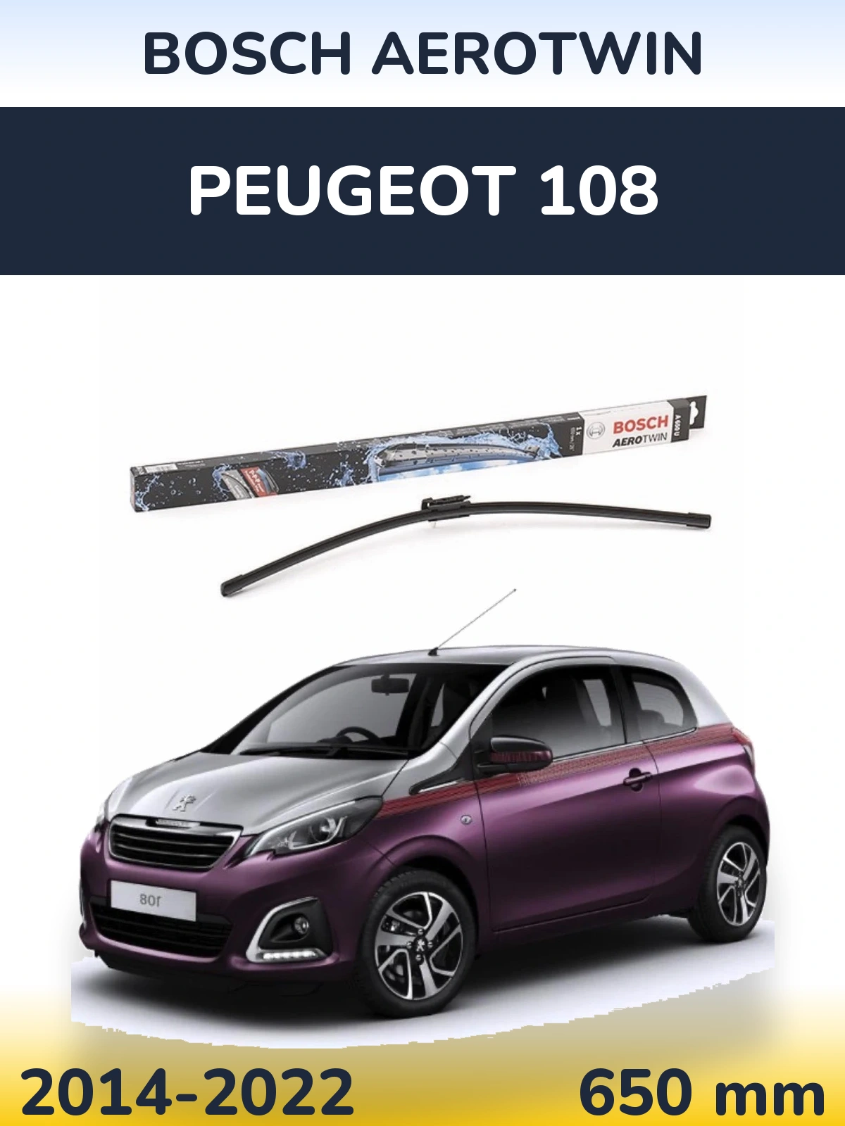 Ștergătoare BOSCH AeroTwin pentru Peugeot 108