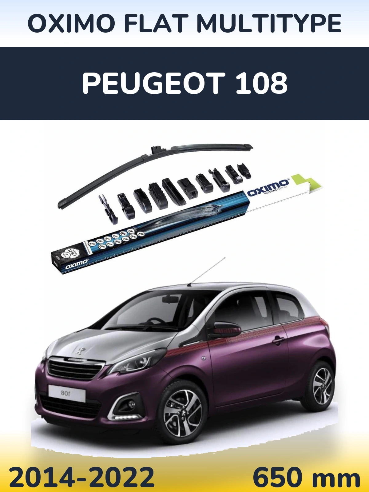 Ștergătoare Oximo Flat MultiTipe pentru Peugeot 108