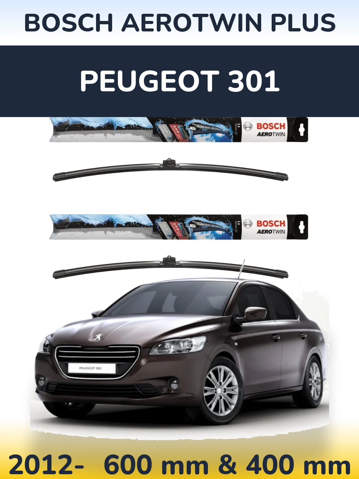 Ștergătoare BOSCH AeroTwin Plus pentru Peugeot 301