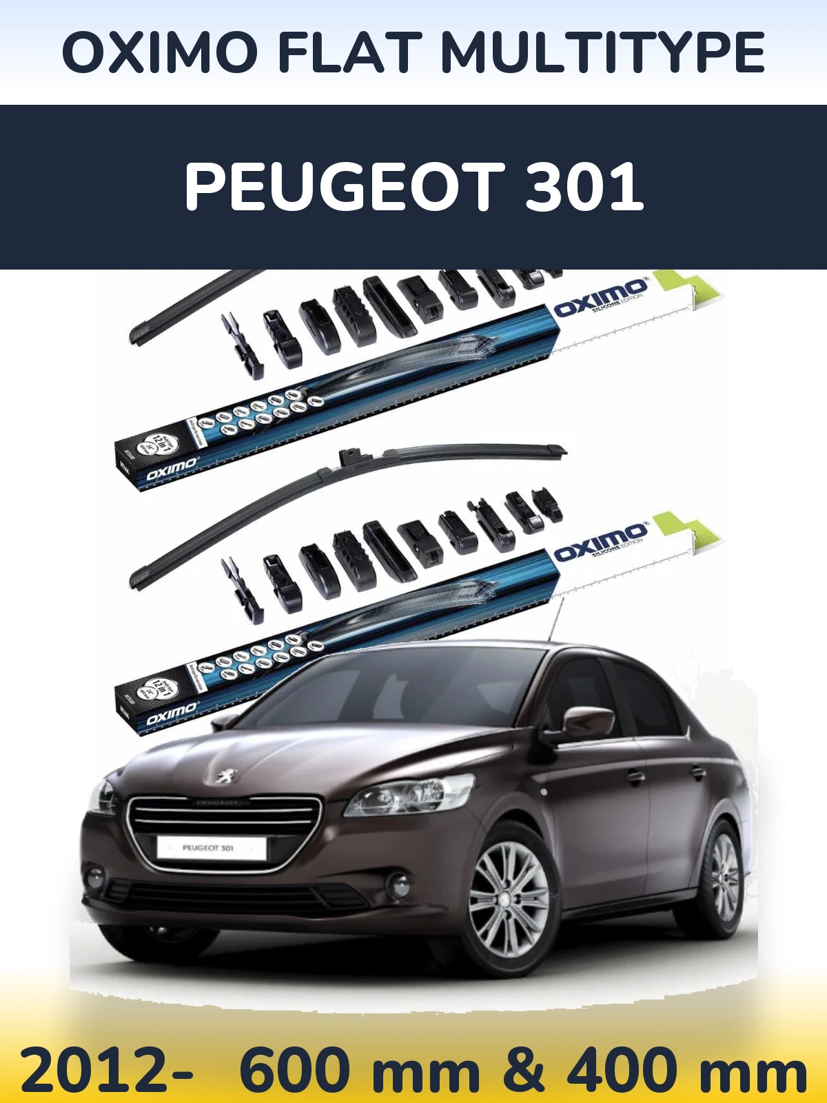 Ștergătoare Oximo Flat MultiTipe pentru Peugeot 301