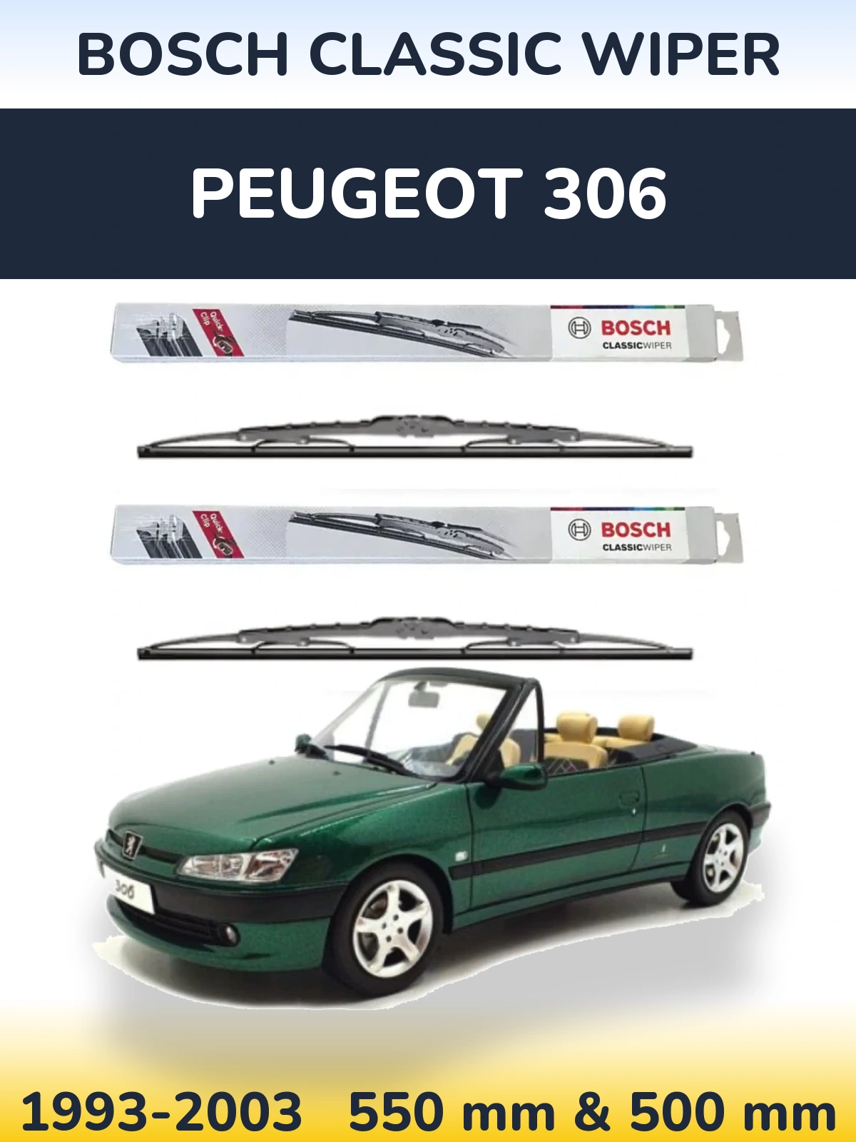 Ștergătoare BOSCH Classic Wiper pentru Peugeot 306