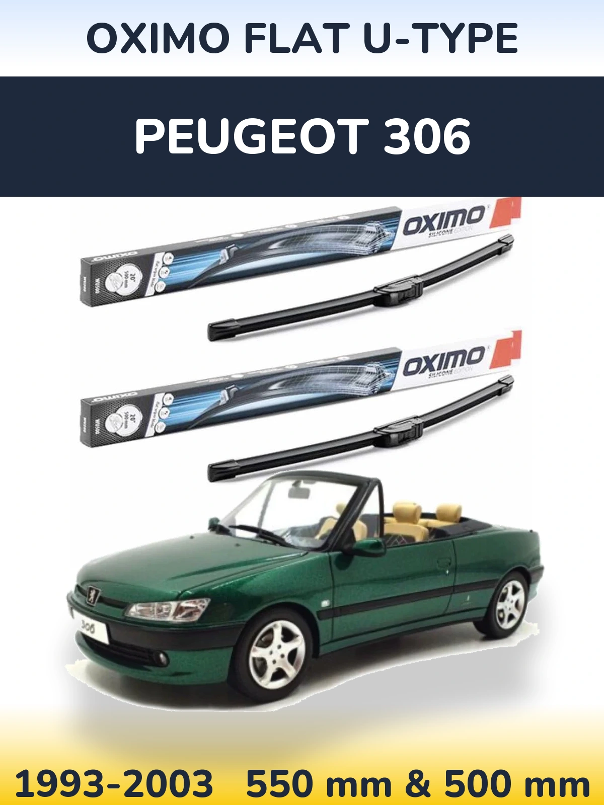 Ștergătoare Oximo Flat U-type pentru Peugeot 306