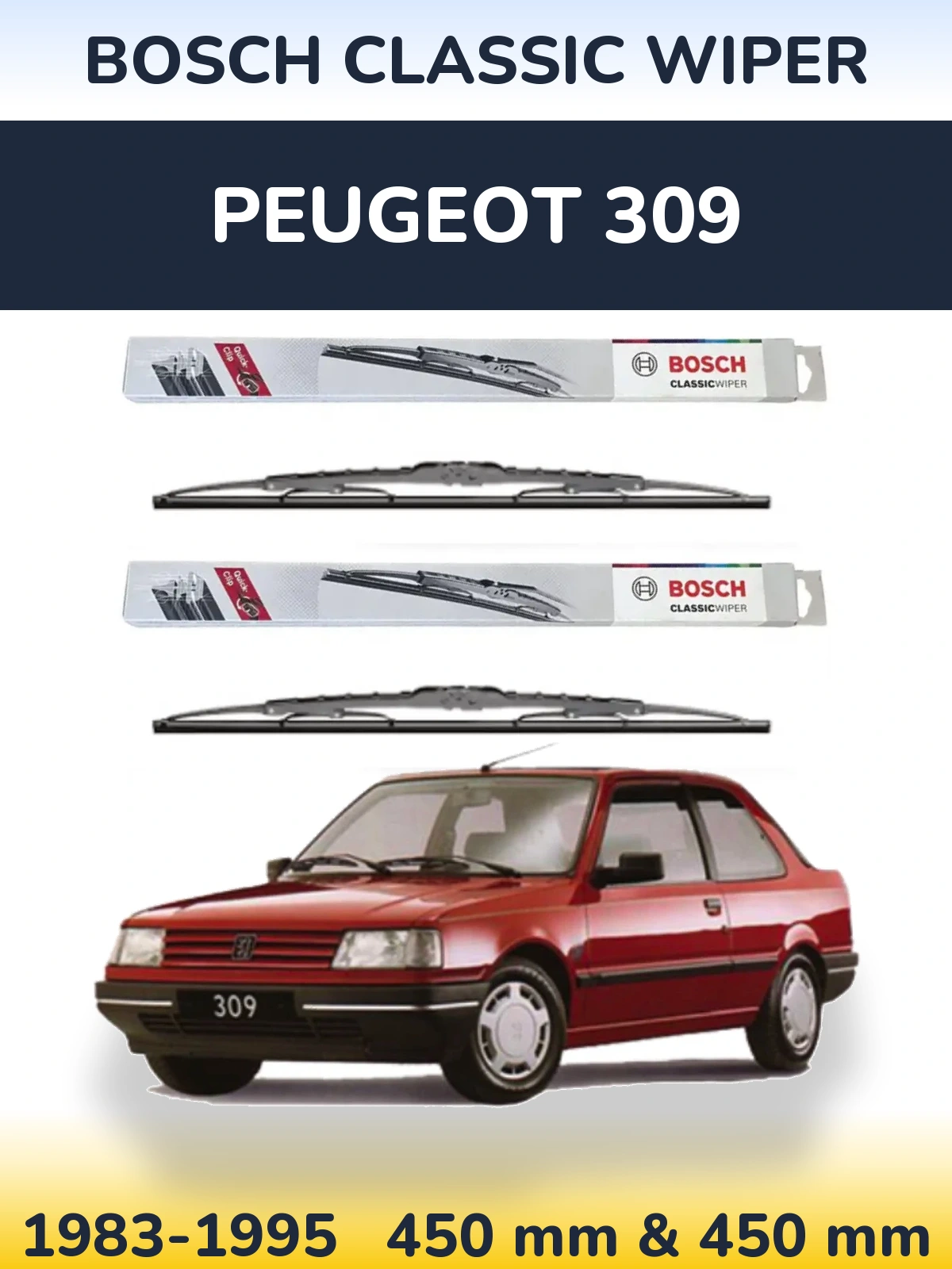 Ștergătoare BOSCH Classic Wiper pentru Peugeot 309