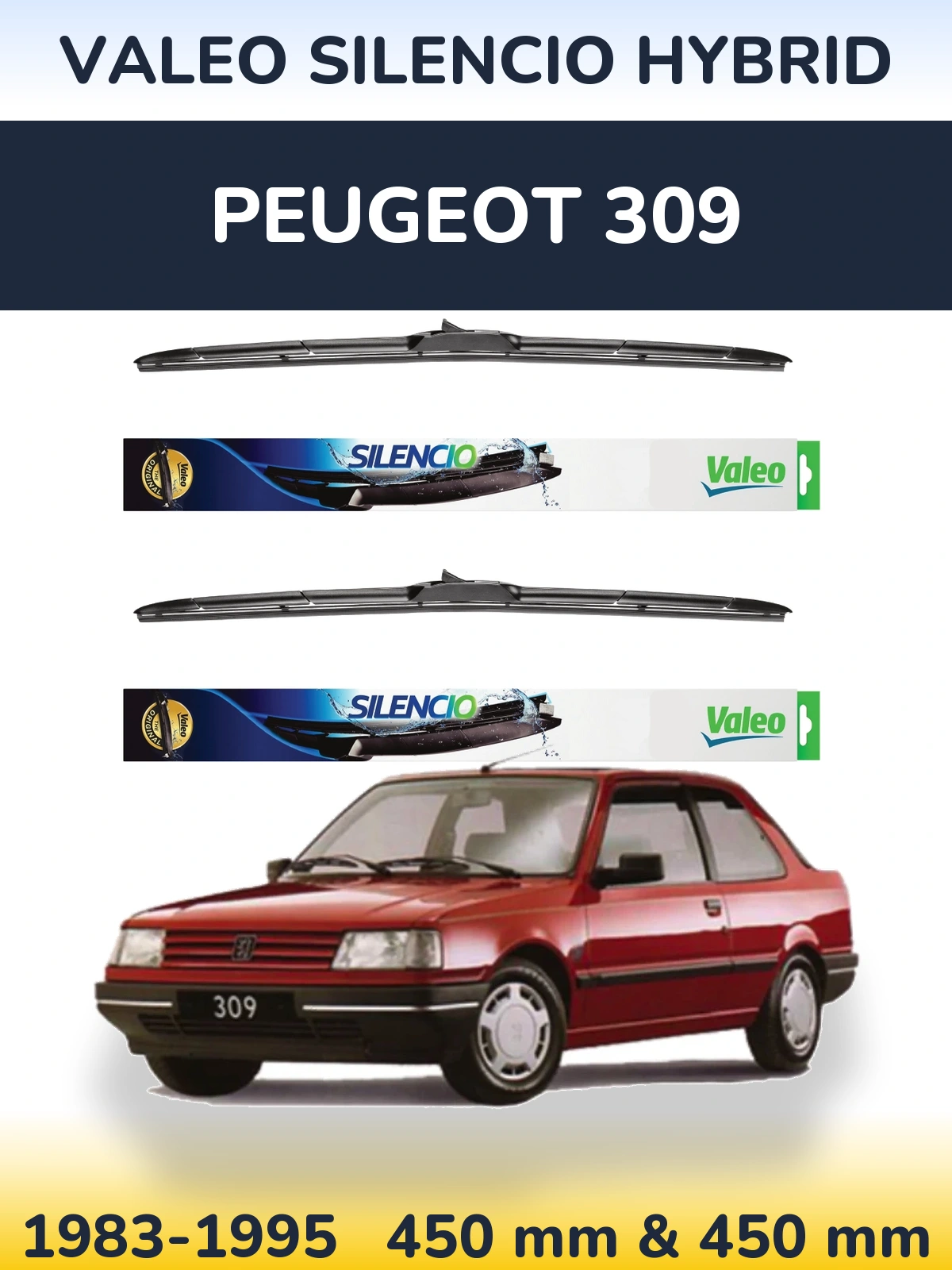 Ștergătoare Valeo Silencio Hybrid pentru Peugeot 309