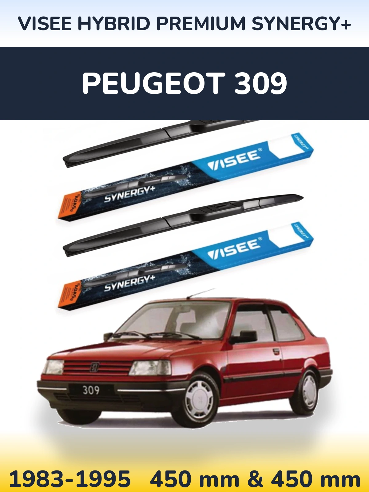 Ștergătoare VISEE HYBRID PREMIUM SYNERGY+ pentru Peugeot 309