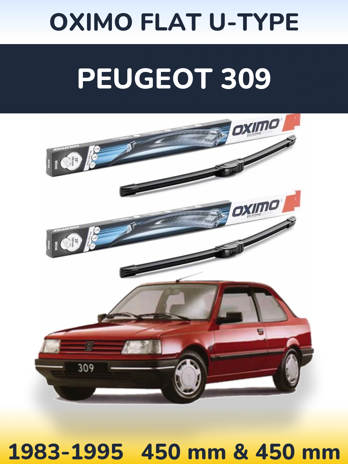 Ștergătoare Oximo Flat U-type pentru Peugeot 309