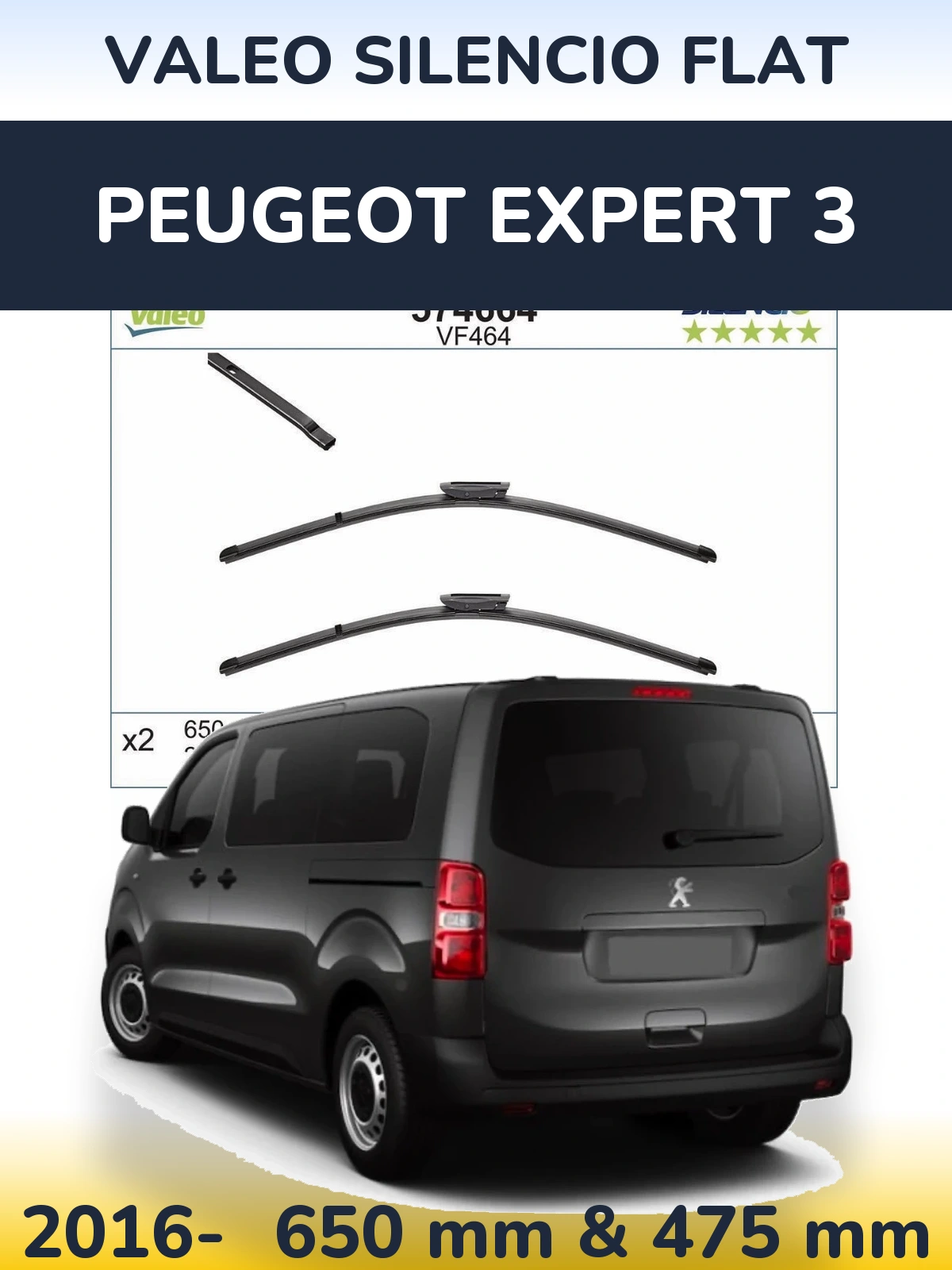 Ștergătoare Valeo Silencio Flat pentru Peugeot Expert 3