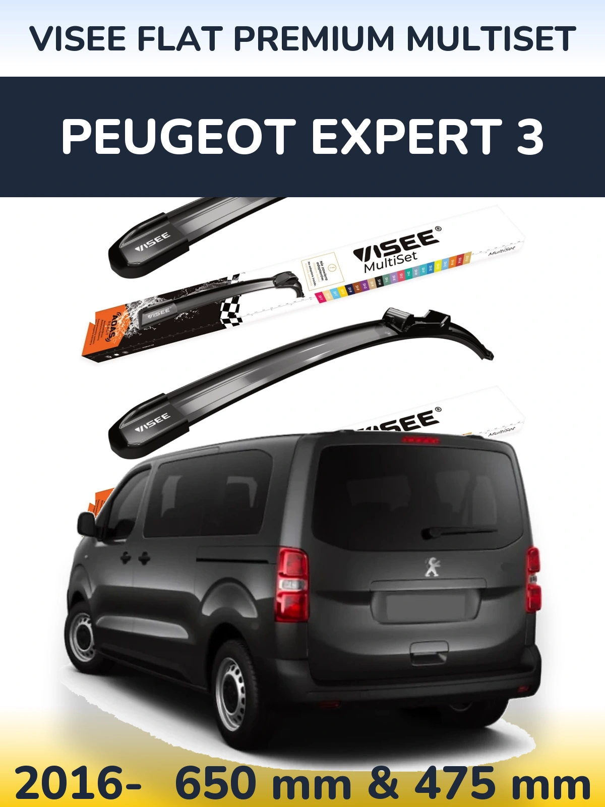 Ștergătoare VISEE FLAT PREMIUM MultiSet pentru Peugeot Expert 3