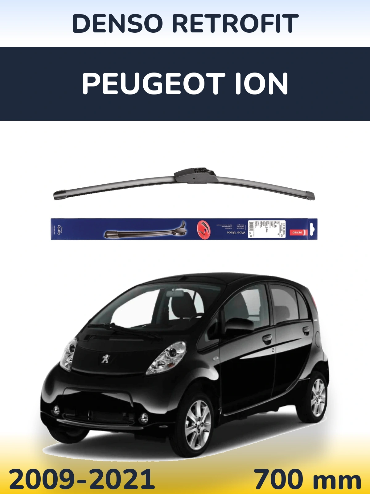 Передний дворник Denso Retrofit 700 мм для Peugeot iOn 2009-2021