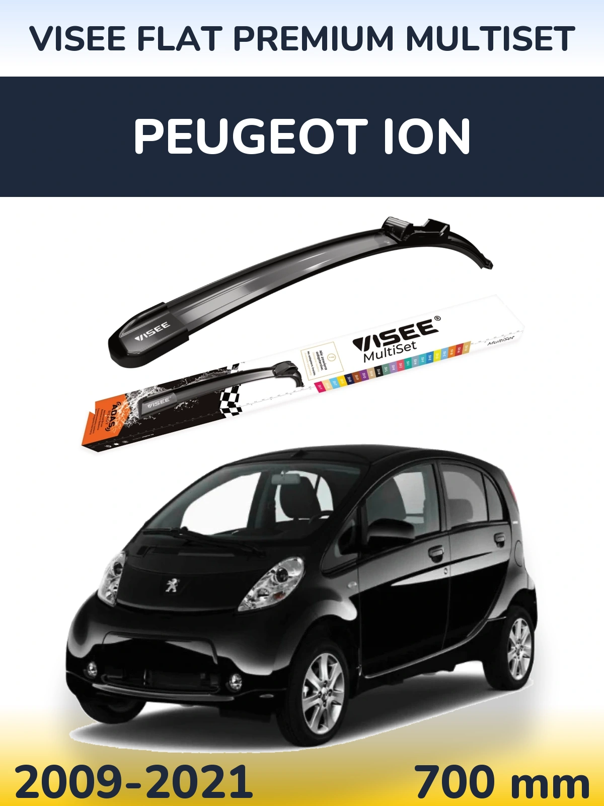 Ștergătoare VISEE FLAT PREMIUM MultiSet pentru Peugeot iOn