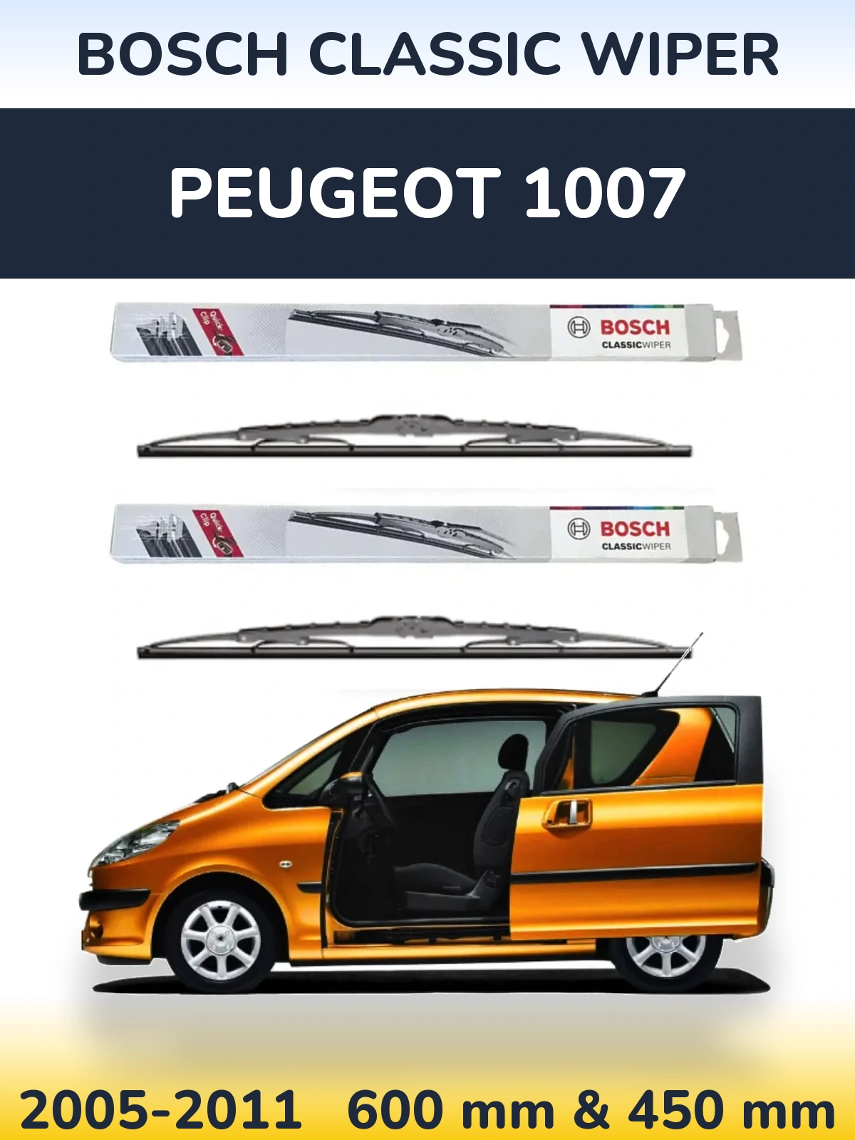 Ștergătoare BOSCH Classic Wiper pentru Peugeot 1007