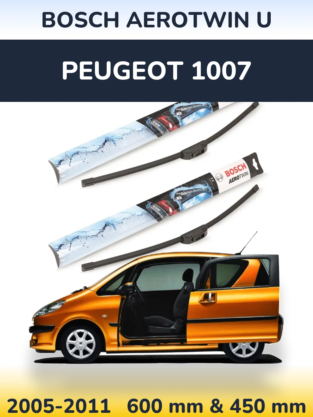 Ștergătoare BOSCH AeroTwin U pentru Peugeot 1007