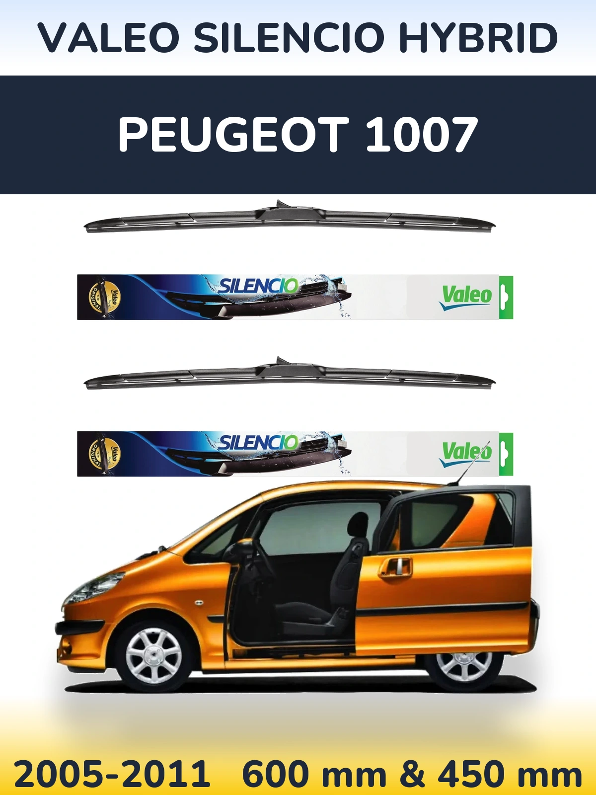 Ștergătoare Valeo Silencio Hybrid pentru Peugeot 1007
