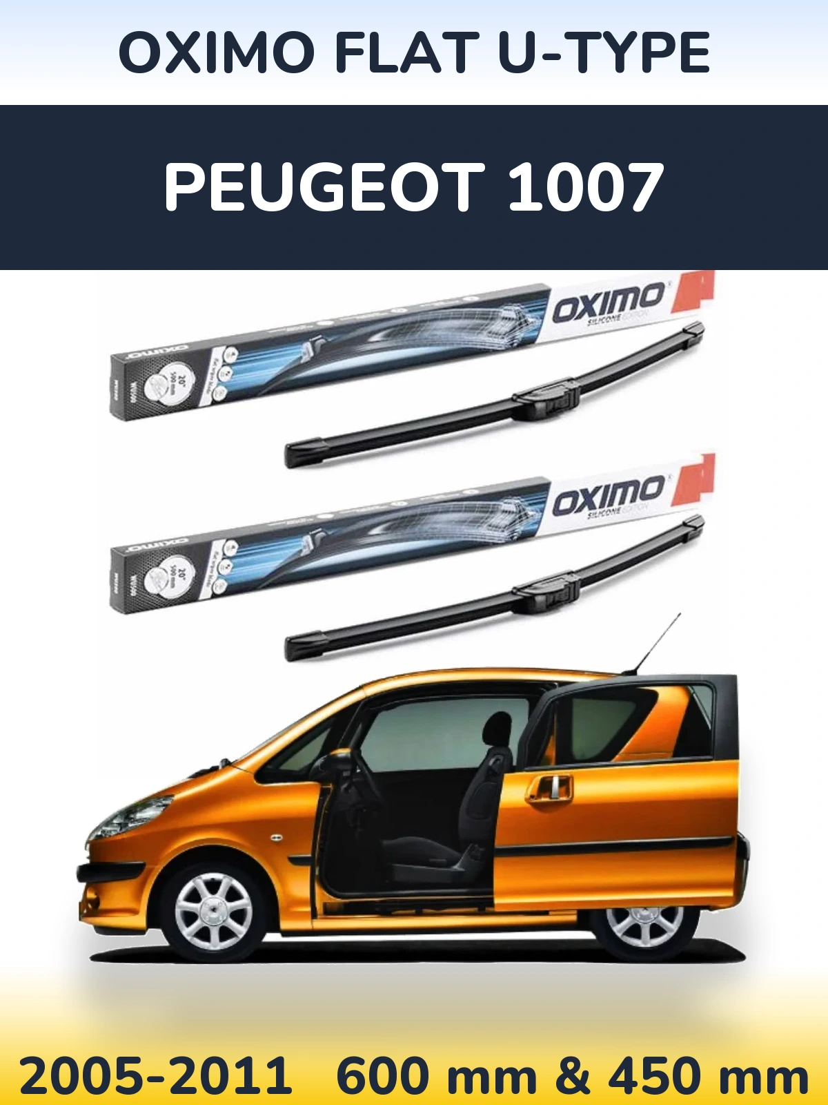 Ștergătoare Oximo Flat U-type pentru Peugeot 1007