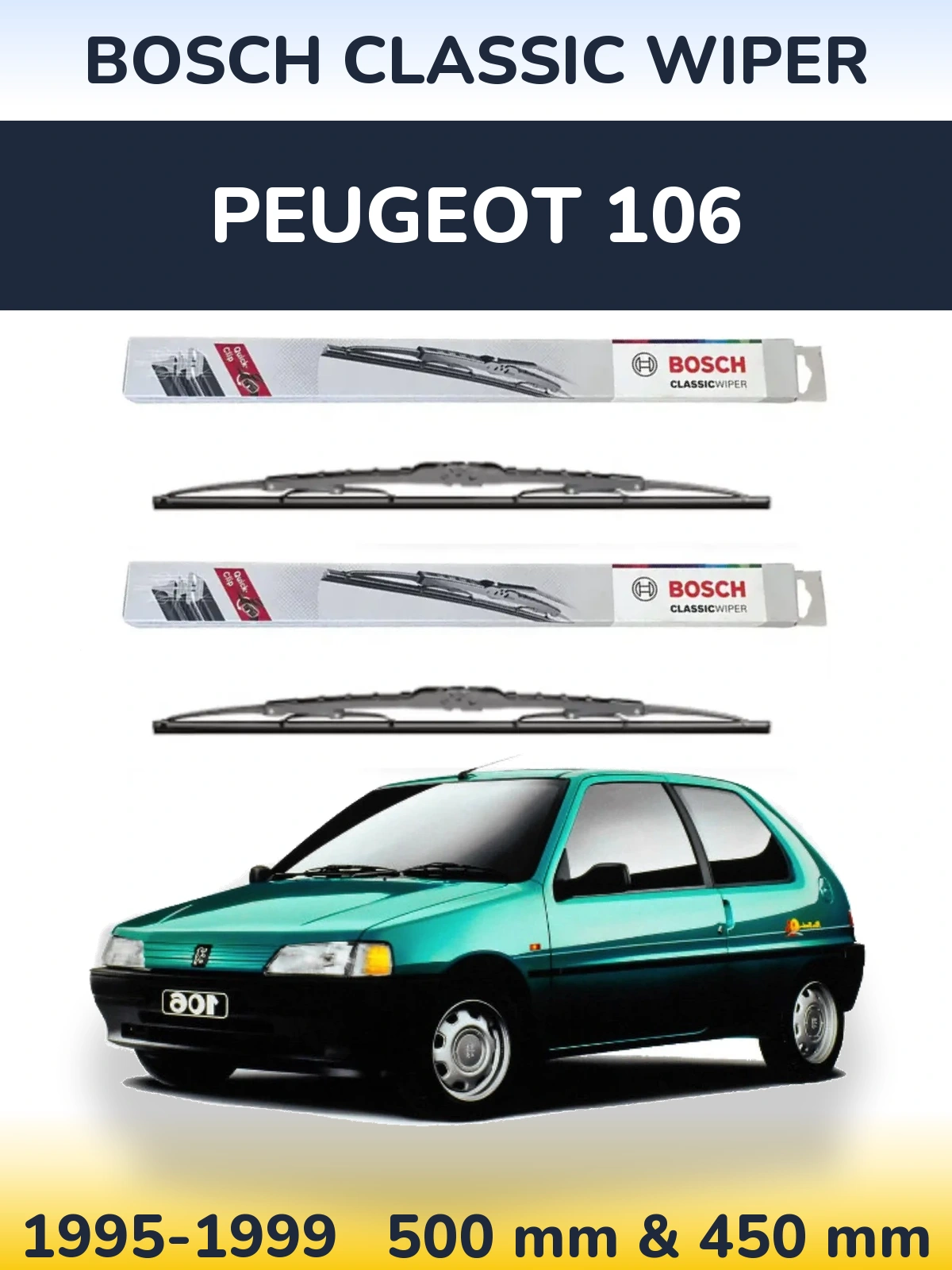 Ștergătoare BOSCH Classic Wiper pentru Peugeot 106