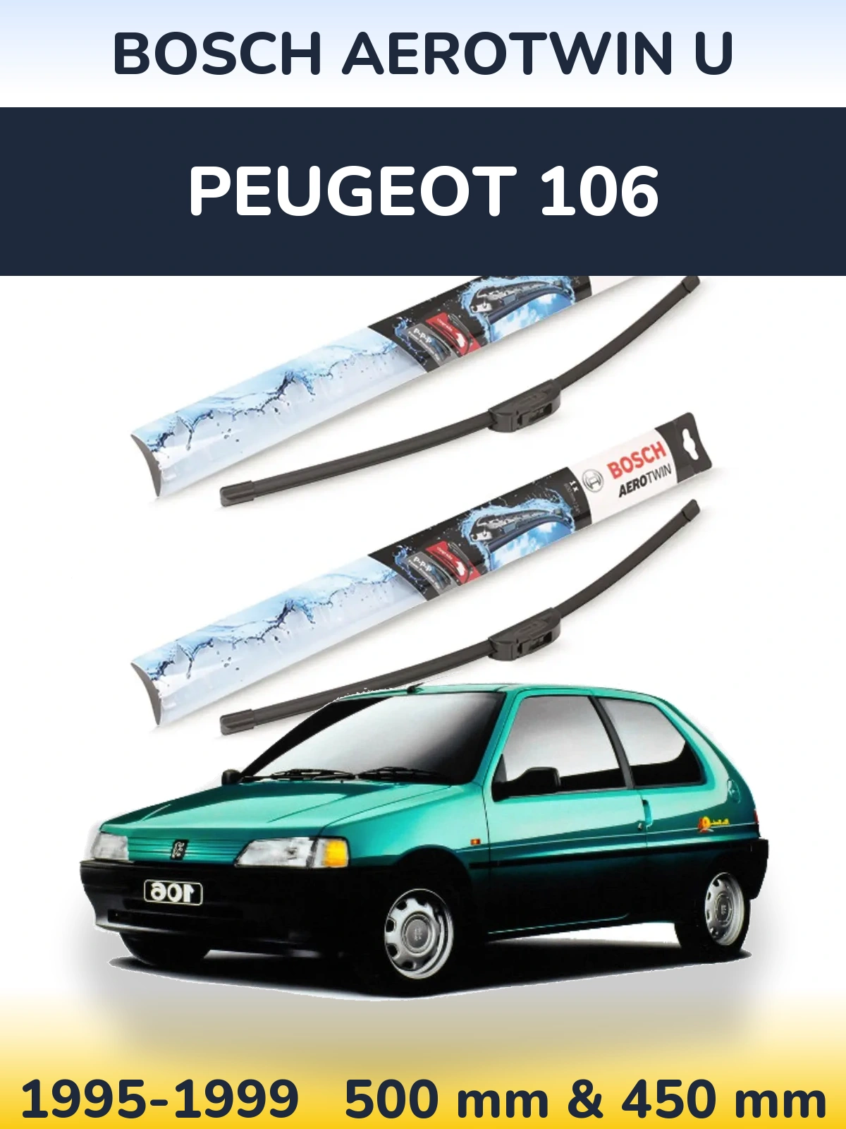 Ștergătoare BOSCH AeroTwin U pentru Peugeot 106