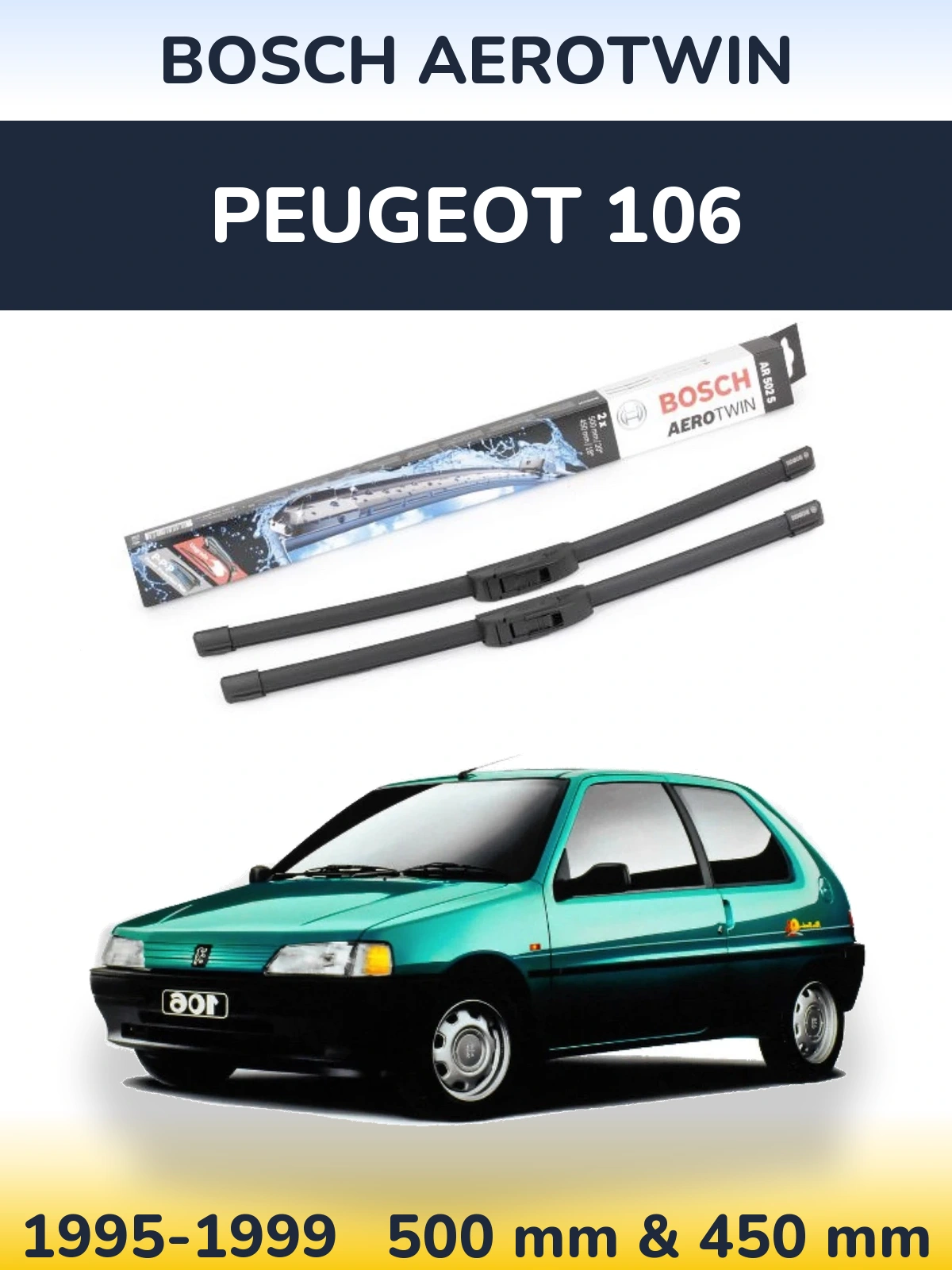 Ștergătoare BOSCH AeroTwin pentru Peugeot 106