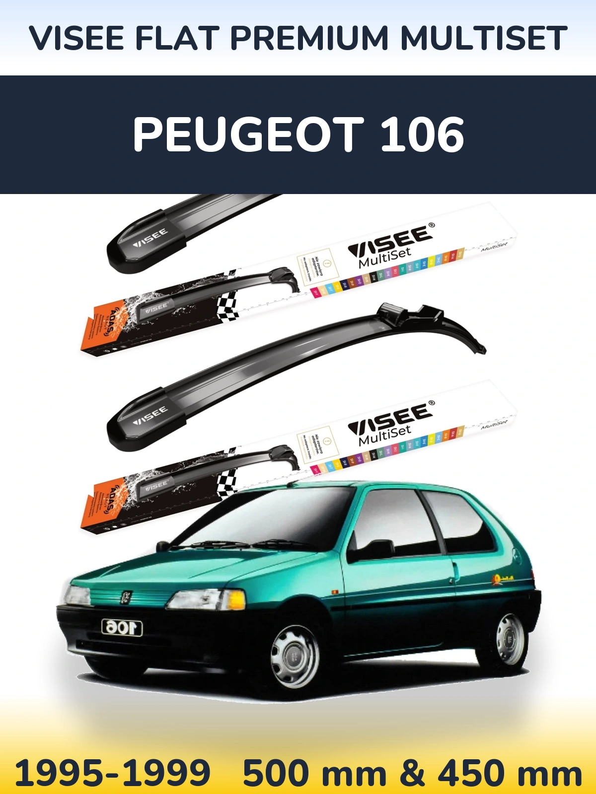 Ștergătoare VISEE FLAT PREMIUM MultiSet pentru Peugeot 106