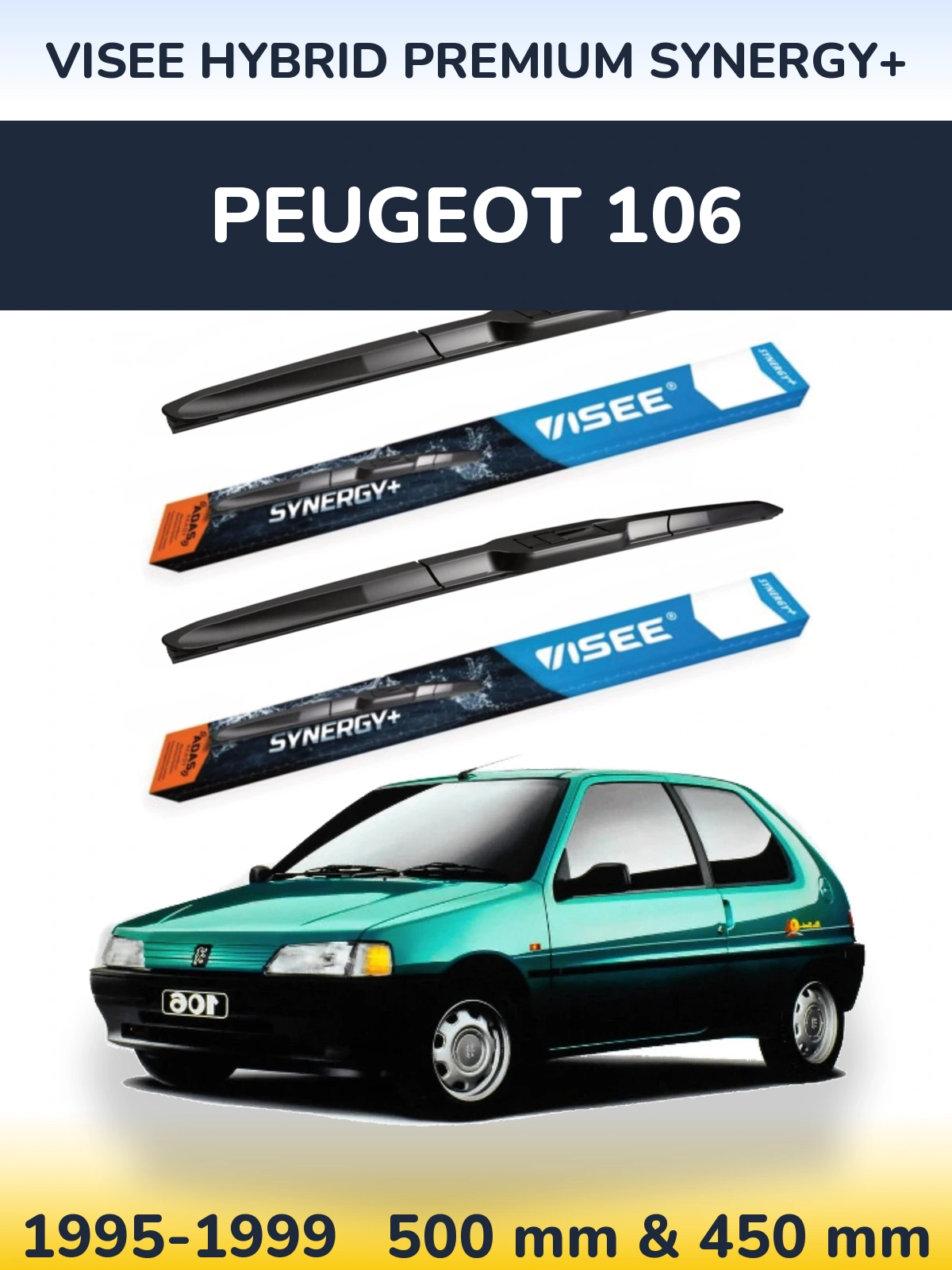 Ștergătoare VISEE HYBRID PREMIUM SYNERGY+ pentru Peugeot 106