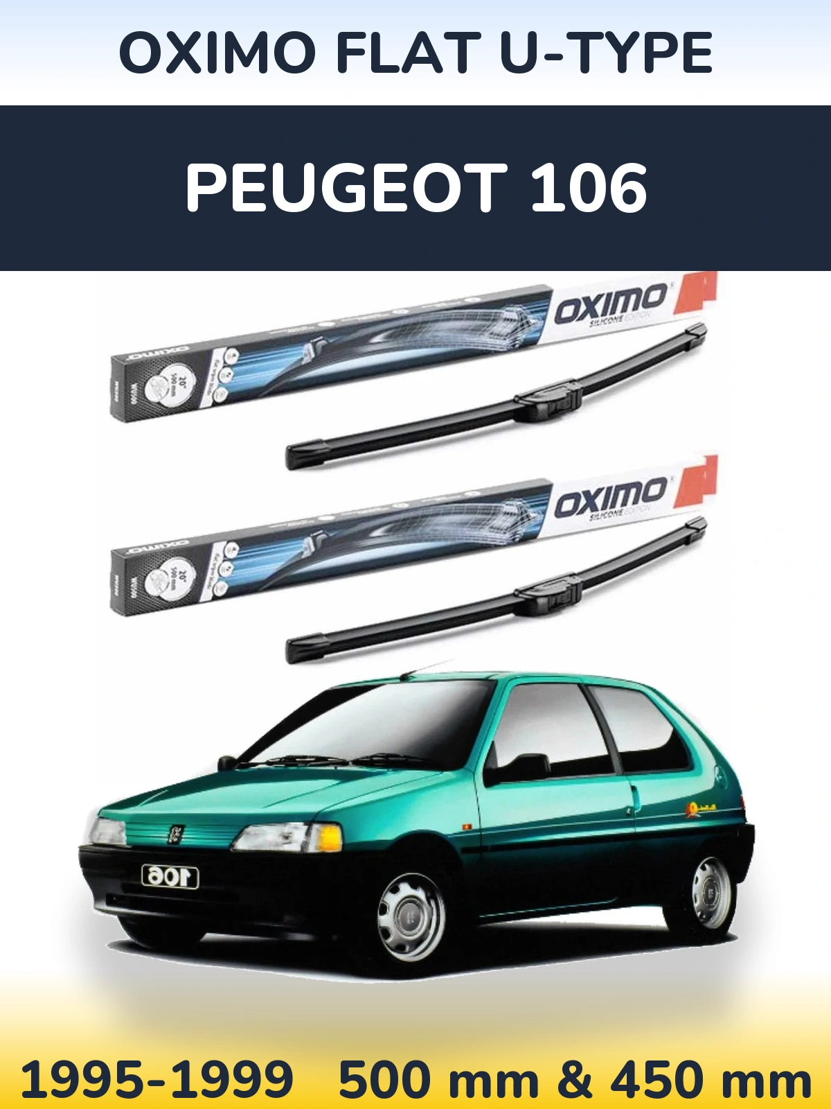 Ștergătoare Oximo Flat U-type pentru Peugeot 106