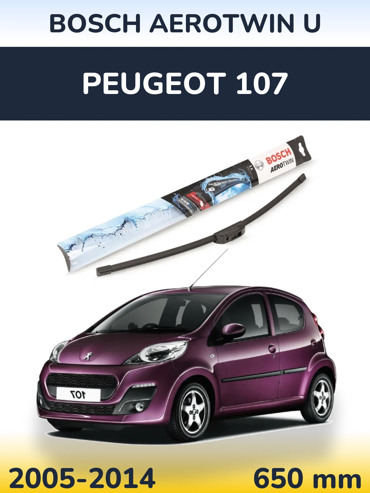 Ștergătoare BOSCH AeroTwin U pentru Peugeot 107
