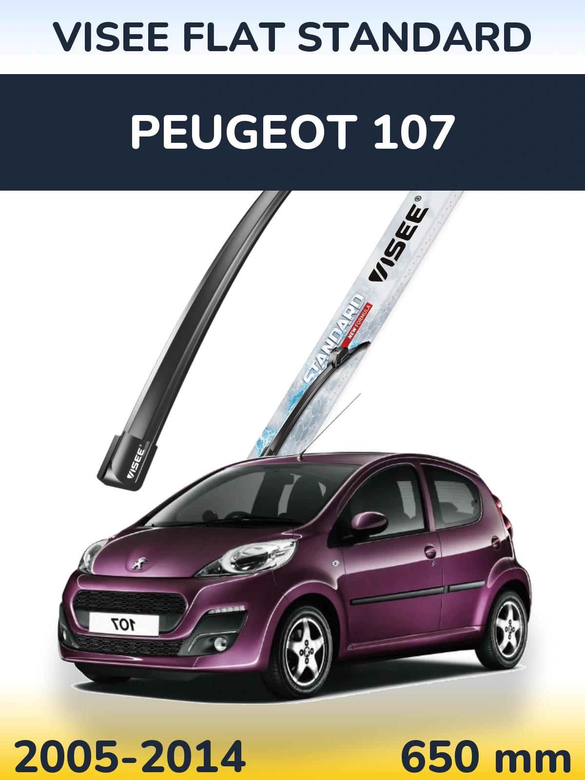 Ștergătoare VISEE FLAT STANDARD pentru Peugeot 107