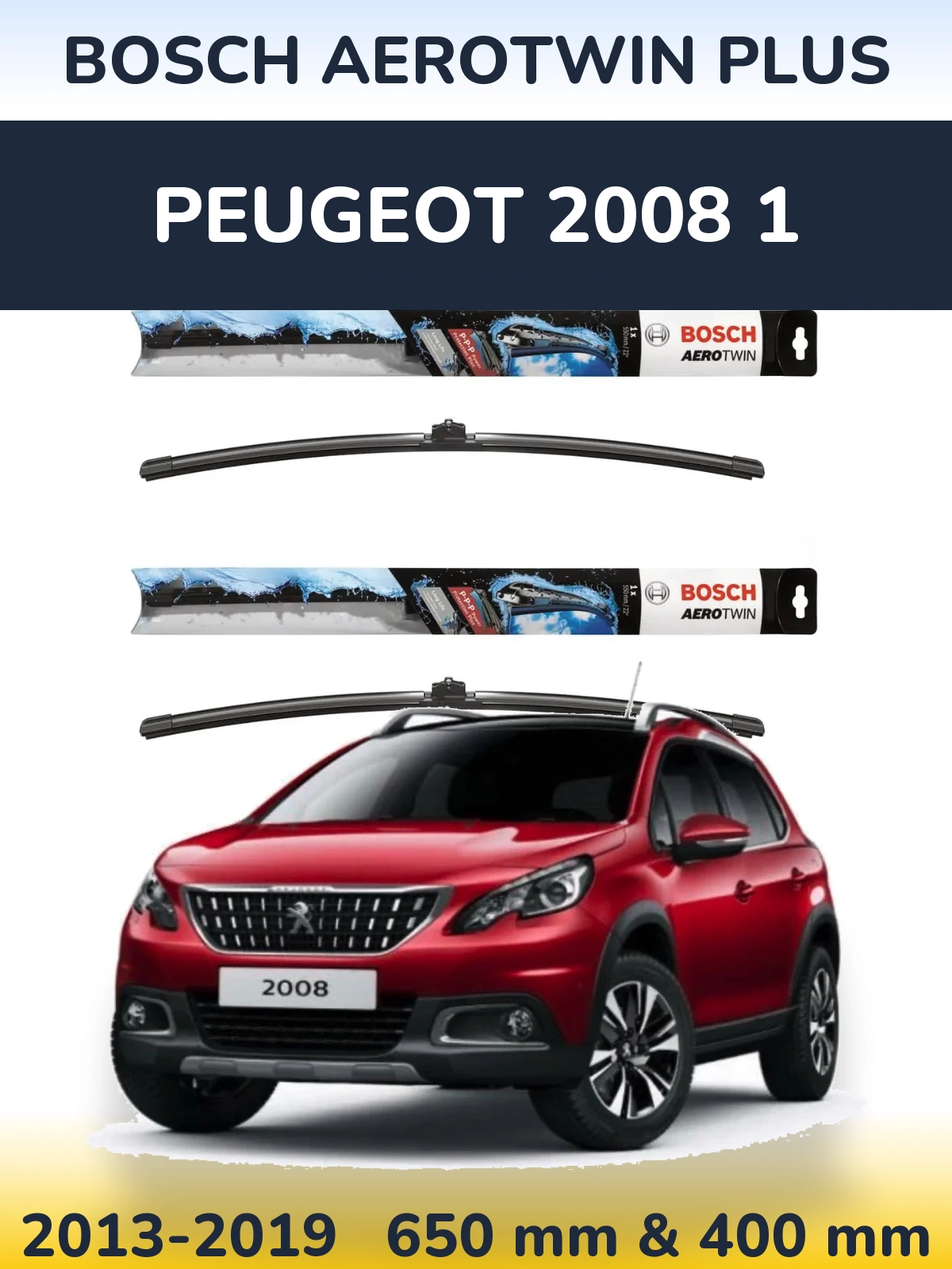 Ștergătoare BOSCH AeroTwin Plus pentru Peugeot 2008 1
