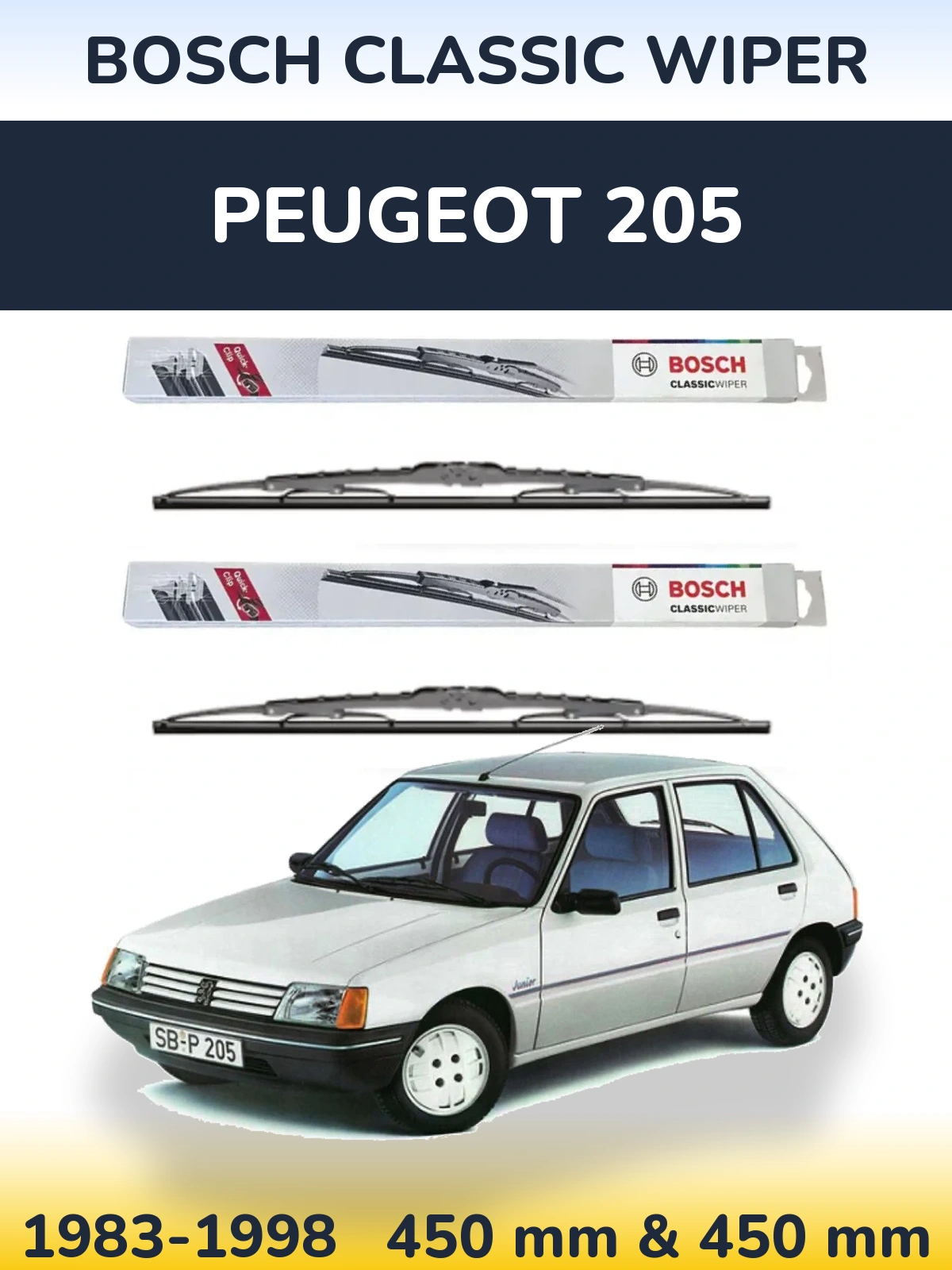 Ștergătoare BOSCH Classic Wiper pentru Peugeot 205