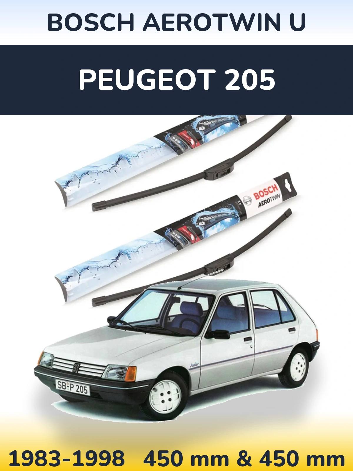 Ștergătoare BOSCH AeroTwin U pentru Peugeot 205