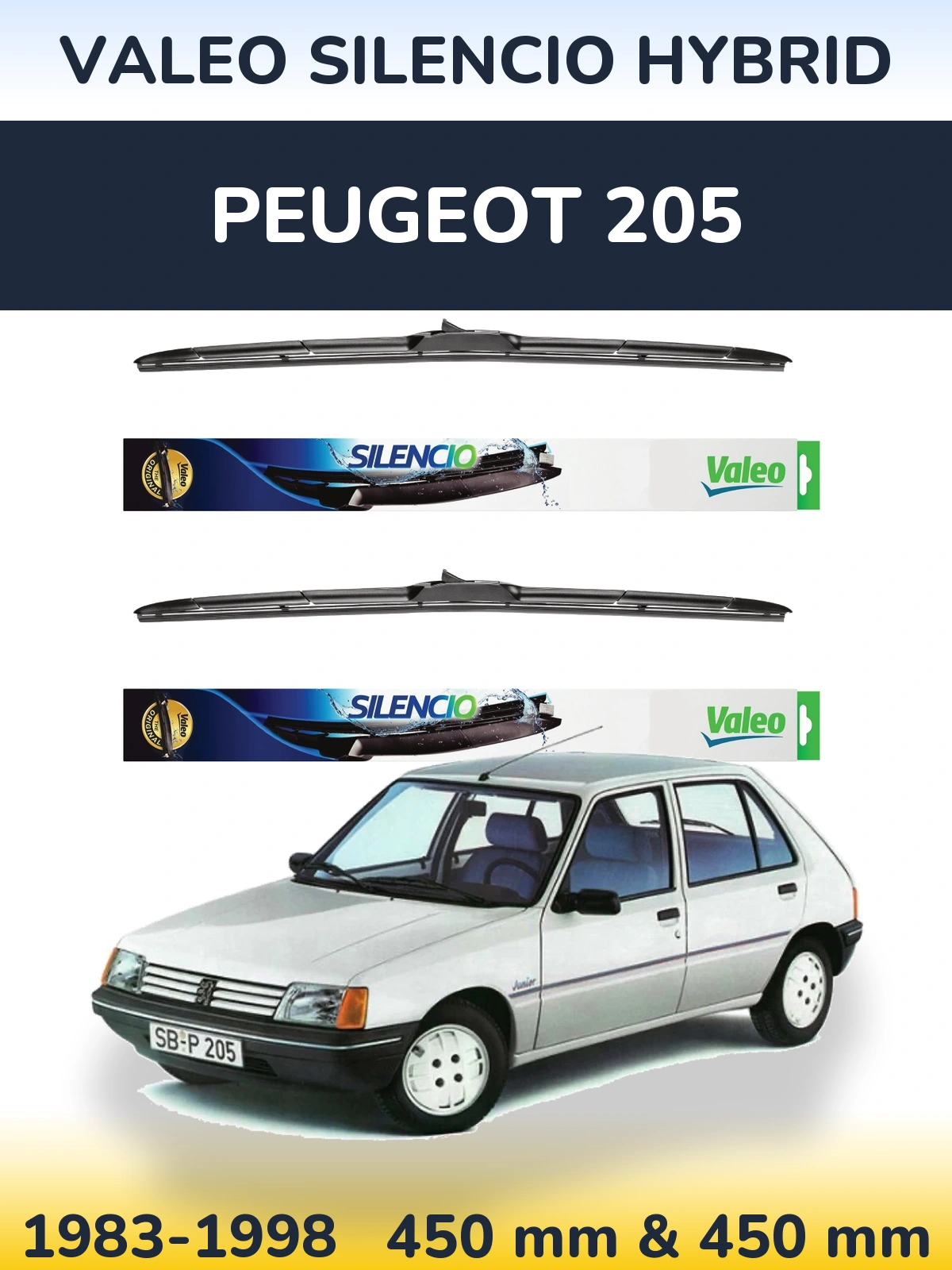 Ștergătoare Valeo Silencio Hybrid pentru Peugeot 205