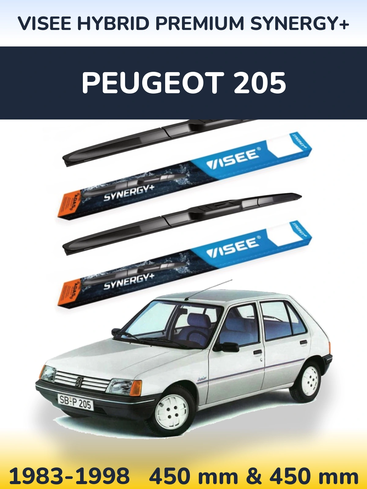 Ștergătoare VISEE HYBRID PREMIUM SYNERGY+ pentru Peugeot 205