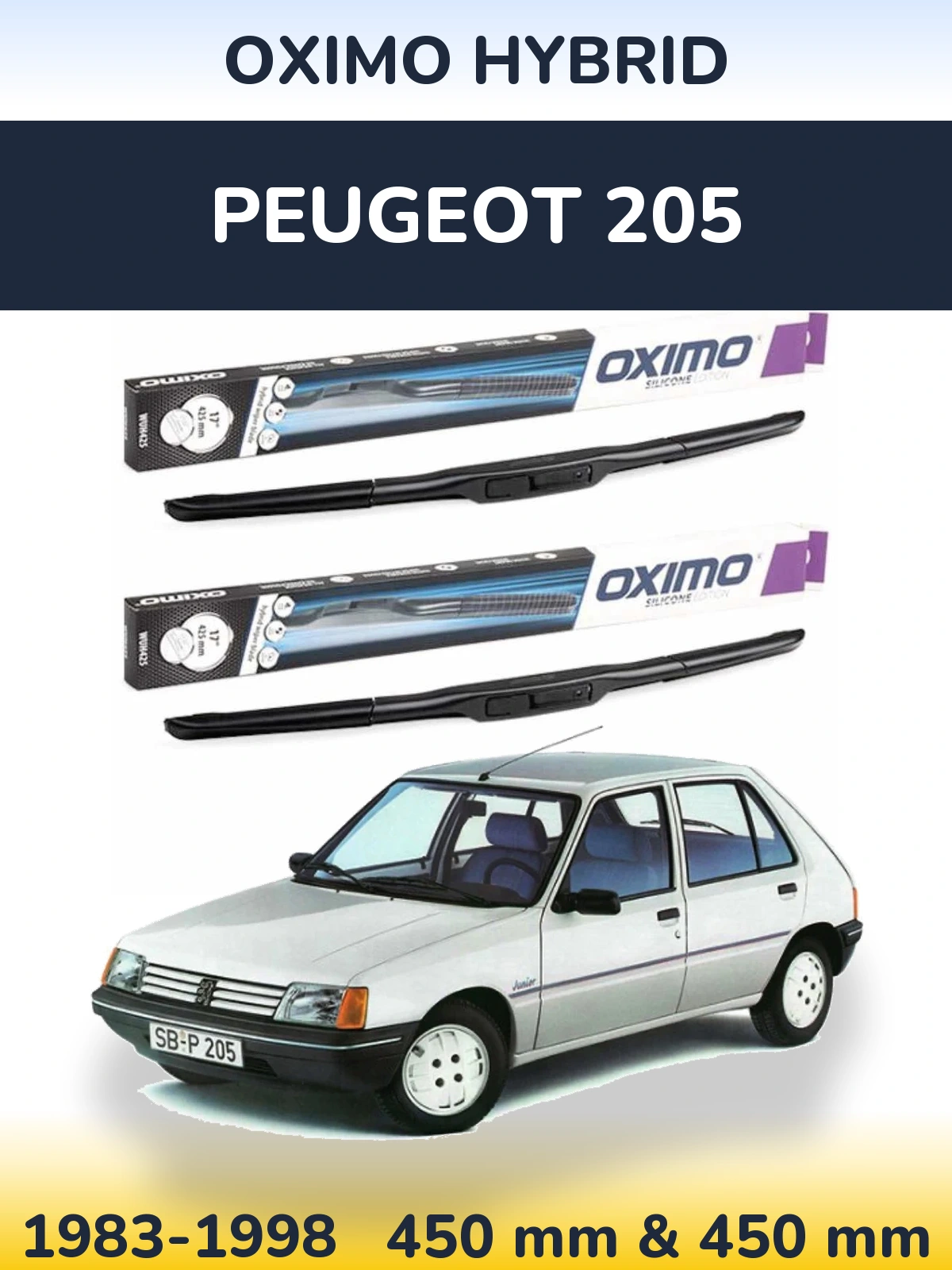 Ștergătoare Oximo Hybrid pentru Peugeot 205