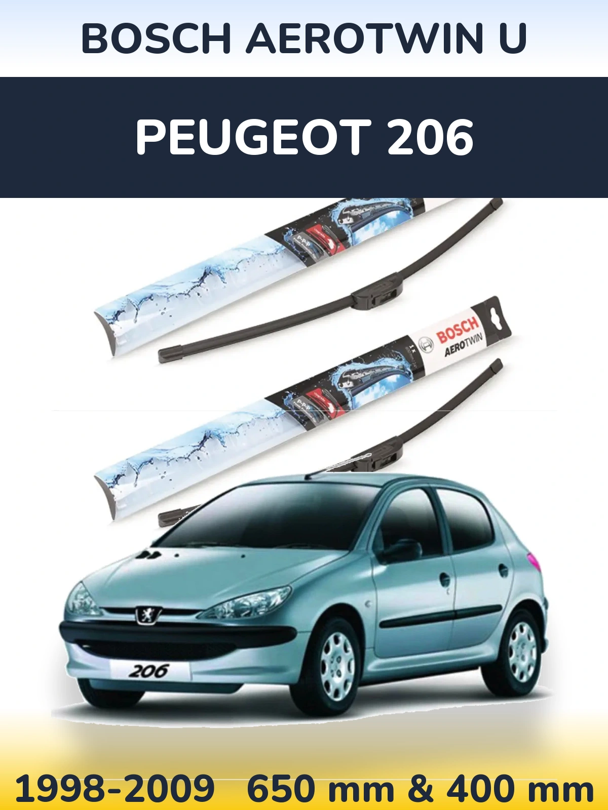 Ștergătoare BOSCH AeroTwin U pentru Peugeot 206