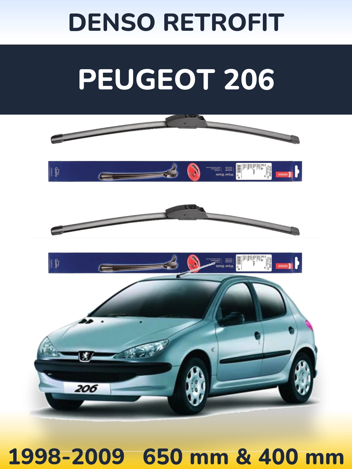 Ștergătoare Denso Retrofit pentru Peugeot 206