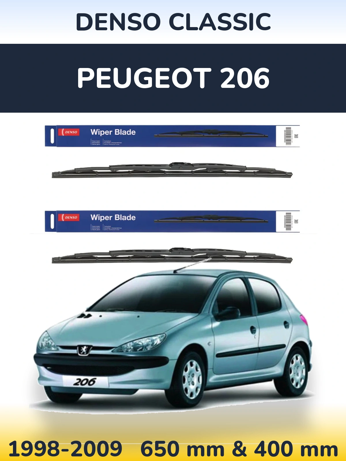 Ștergătoare Denso Classic pentru Peugeot 206