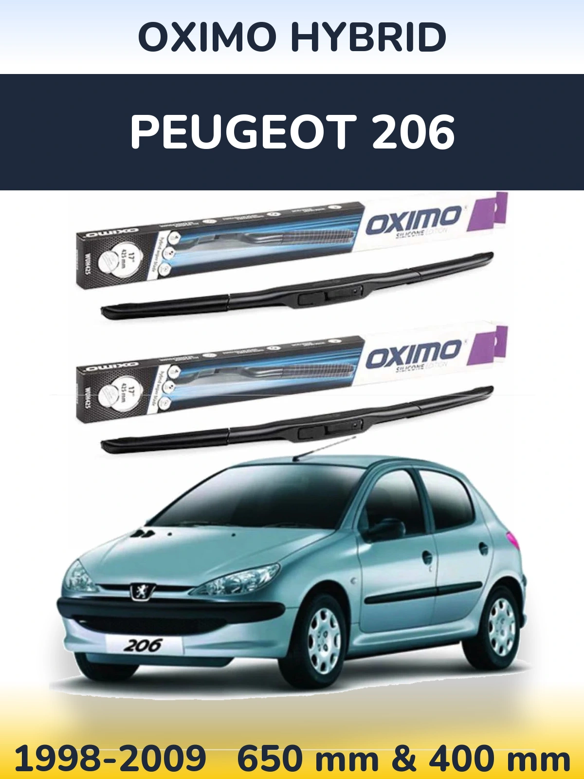 Ștergătoare Oximo Hybrid pentru Peugeot 206