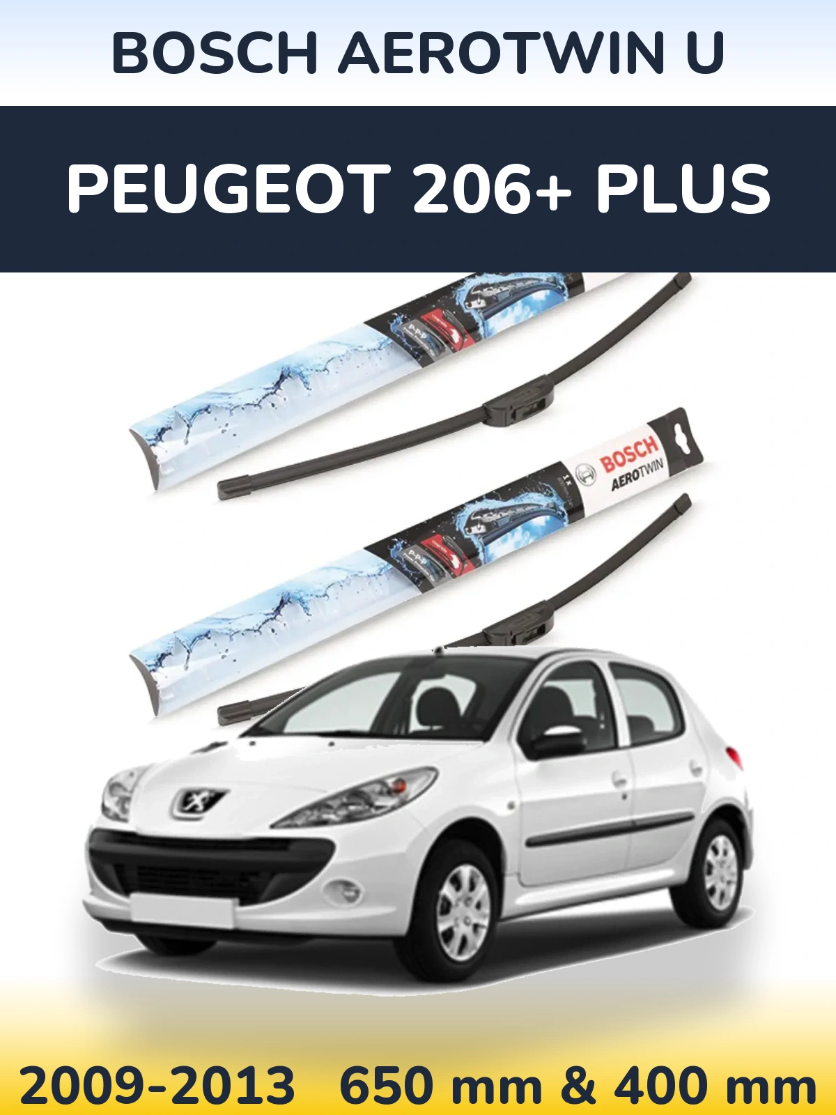 Ștergătoare BOSCH AeroTwin U pentru Peugeot 206+ Plus