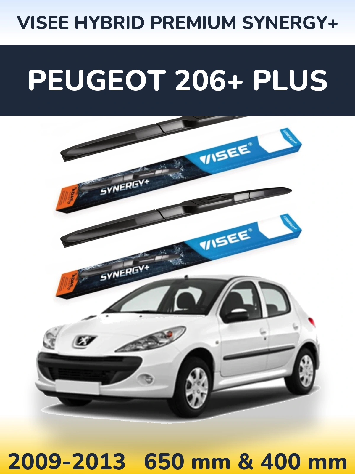 Ștergătoare VISEE HYBRID PREMIUM SYNERGY+ pentru Peugeot 206+ Plus