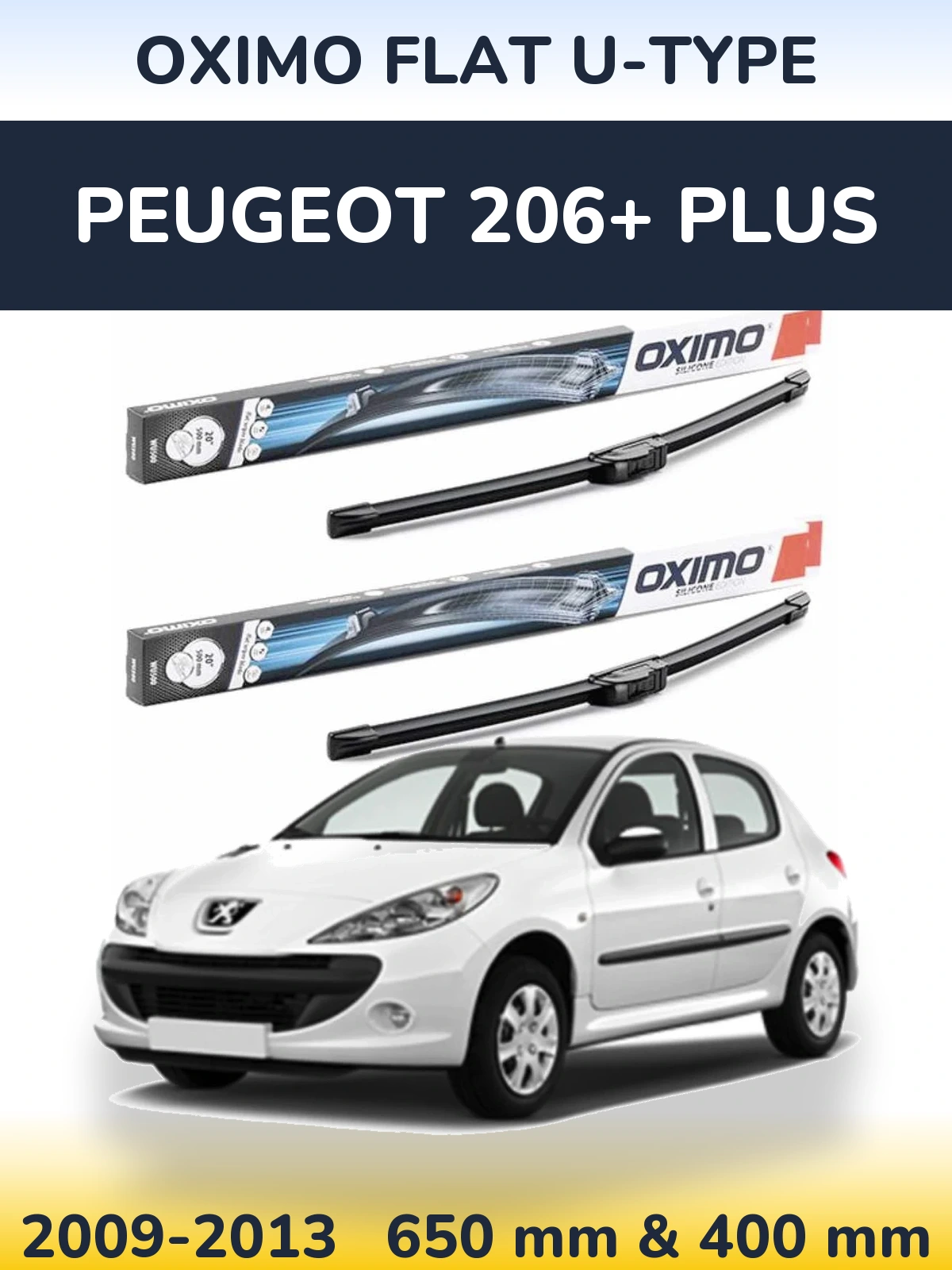 Ștergătoare Oximo Flat U-type pentru Peugeot 206+ Plus