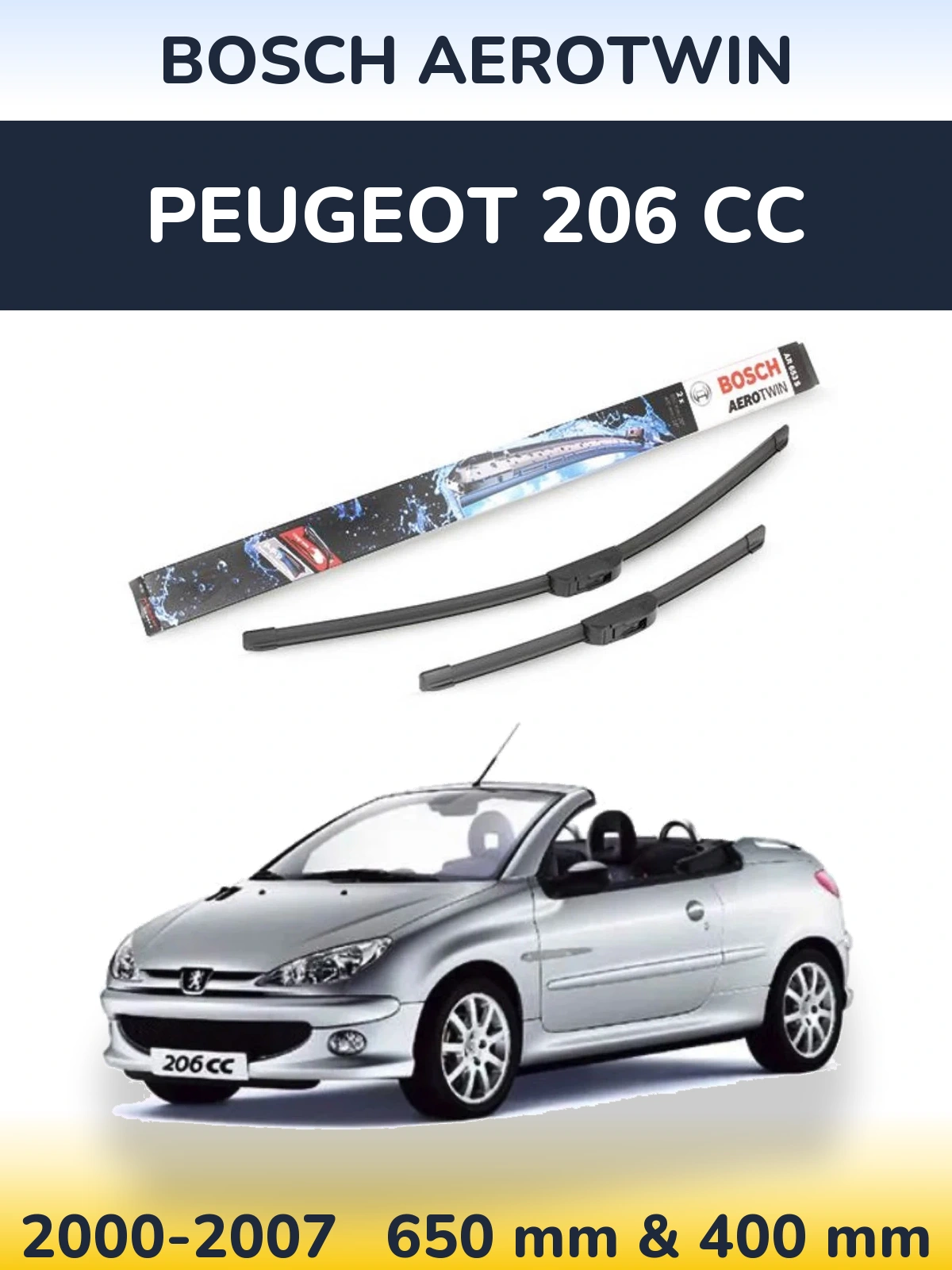 Ștergătoare BOSCH AeroTwin pentru Peugeot 206 CC