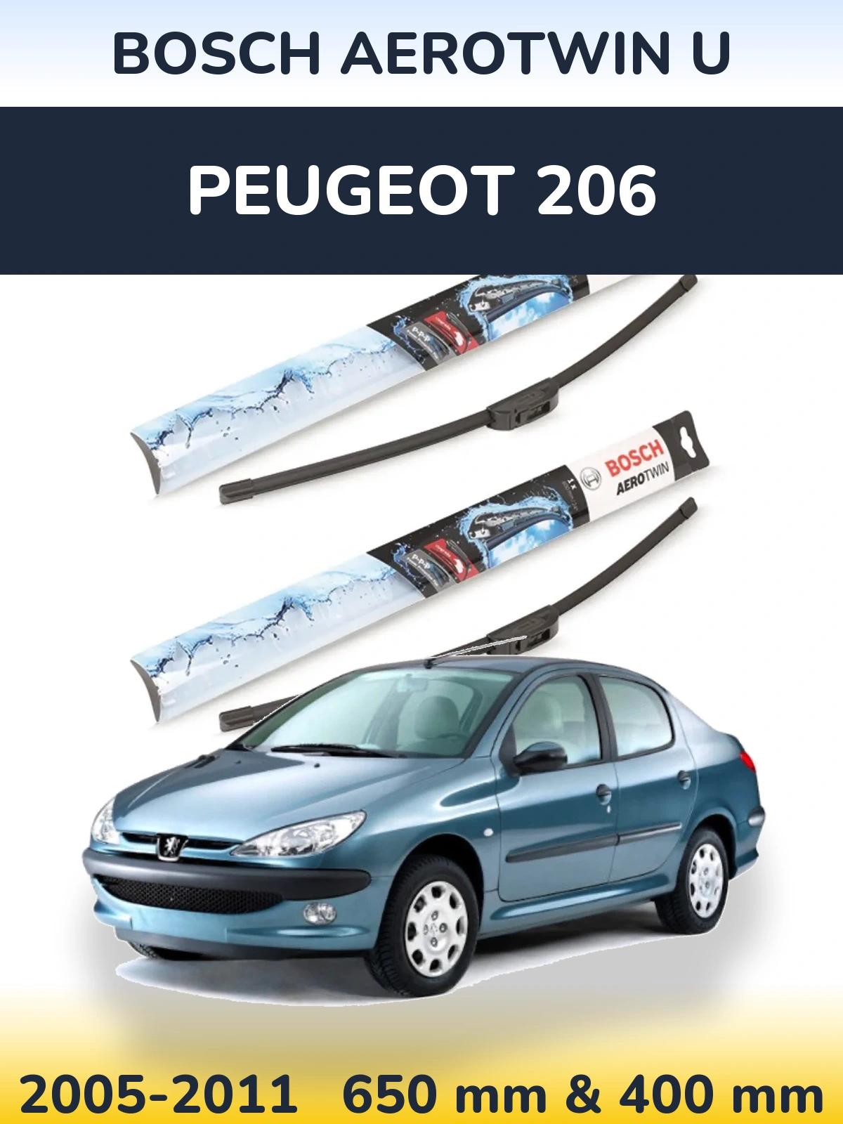 Ștergătoare BOSCH AeroTwin U pentru Peugeot 206