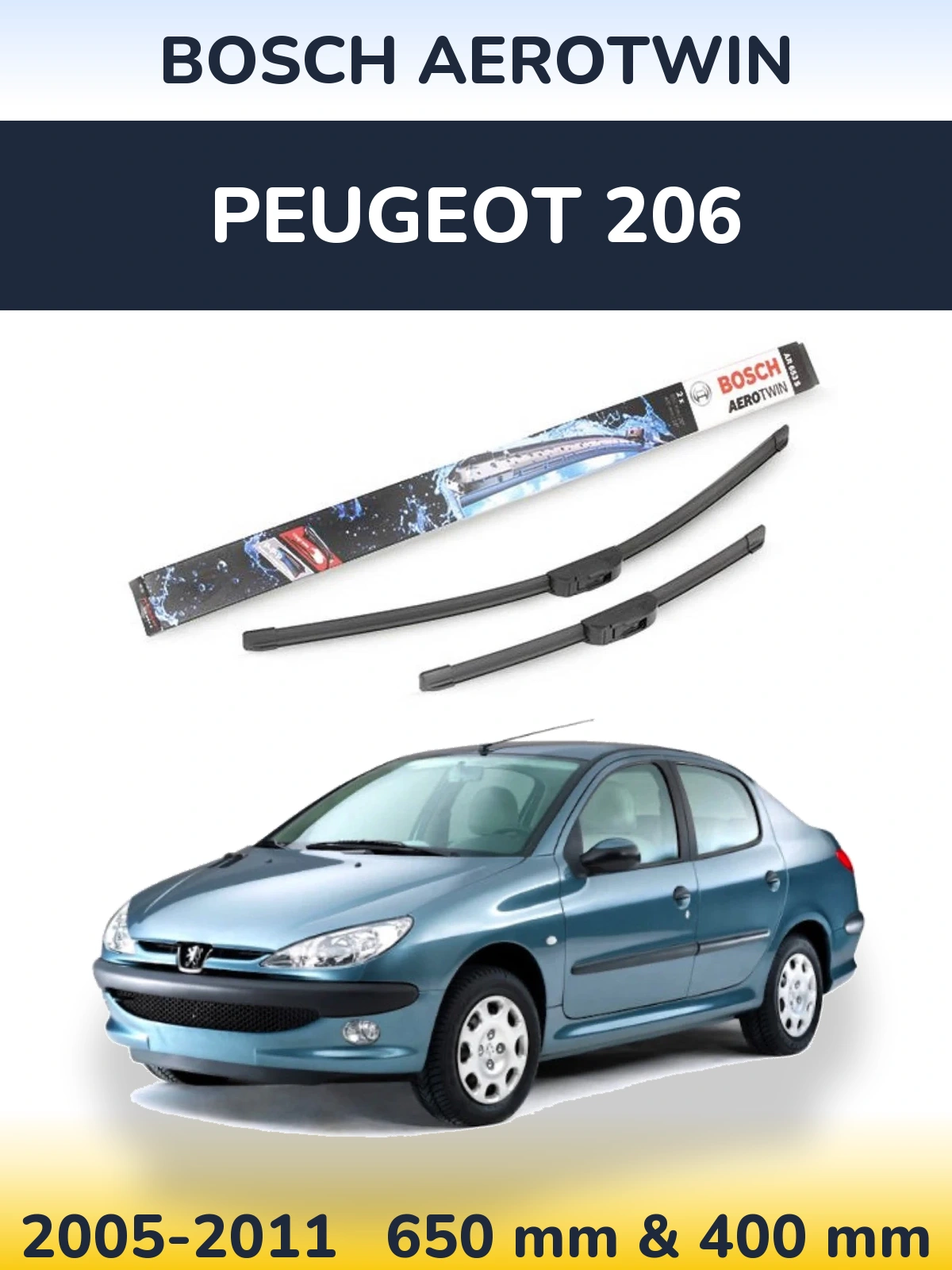 Ștergătoare BOSCH AeroTwin pentru Peugeot 206