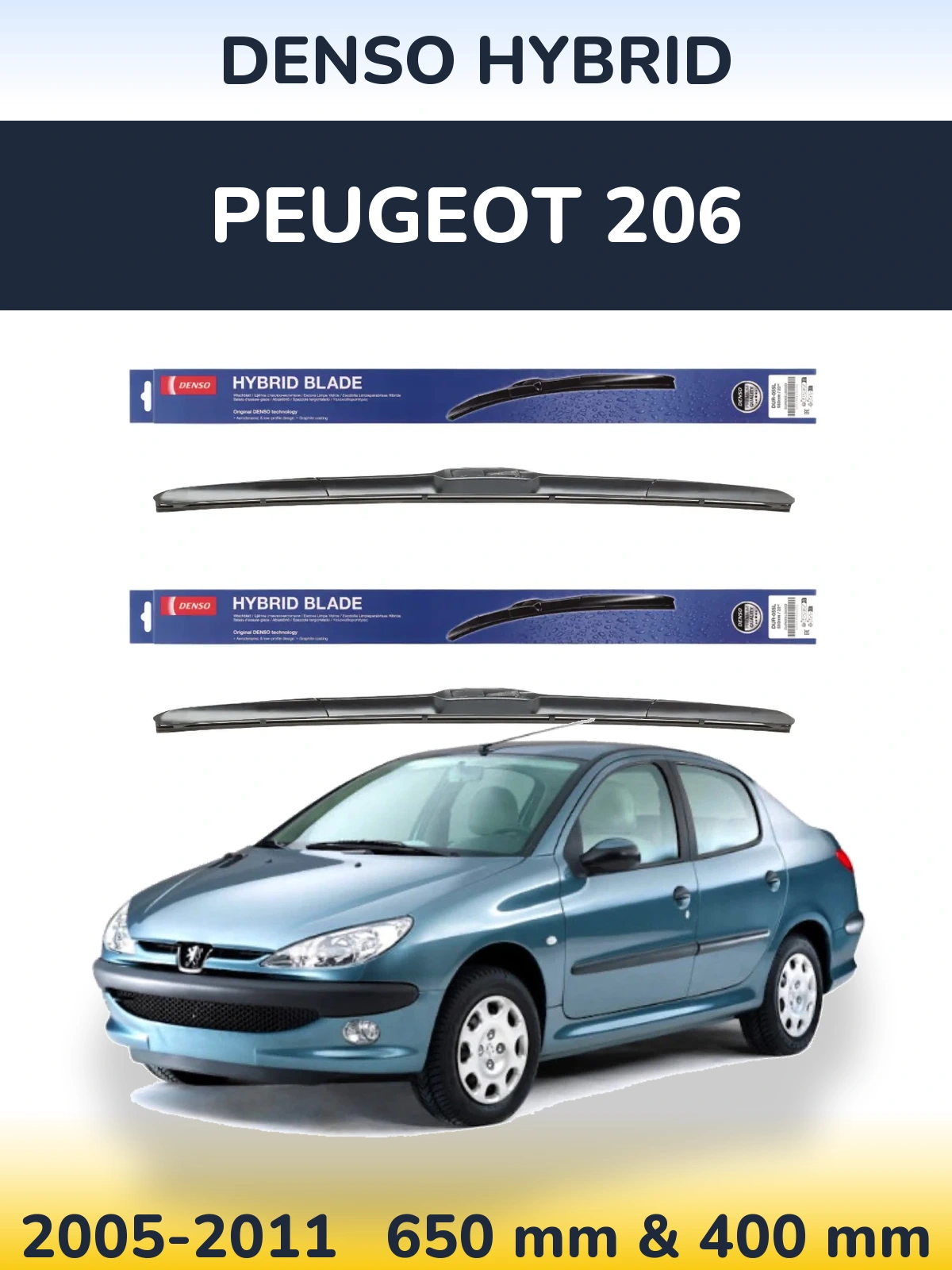 Ștergătoare Denso Hybrid pentru Peugeot 206